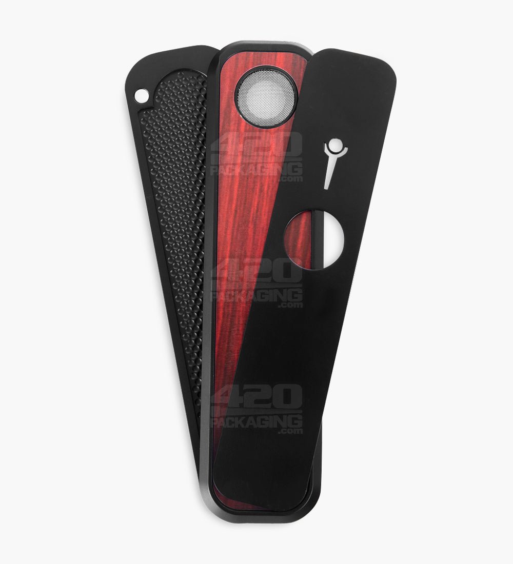 Genius Pipe High Roller Magnetic Slider Pipe | 6in Long - Metal - Black & Cherrywood - 1