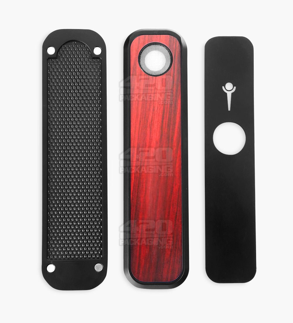 Genius Pipe High Roller Magnetic Slider Pipe | 6in Long - Metal - Black & Cherrywood - 2