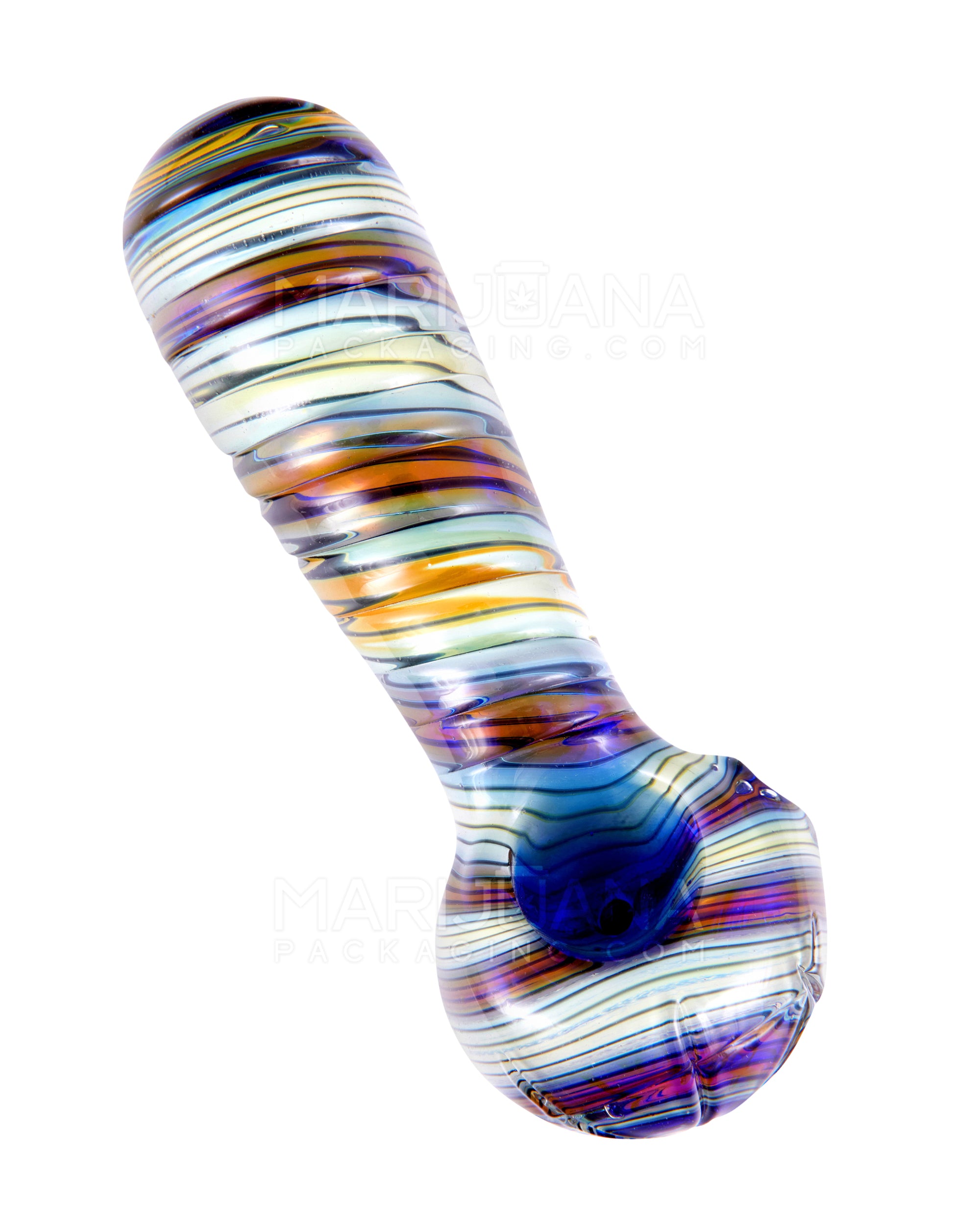 Spiral Ridged Cut Spoon Hand Pipe | 5.5in Long - Glass - Assorted - 6