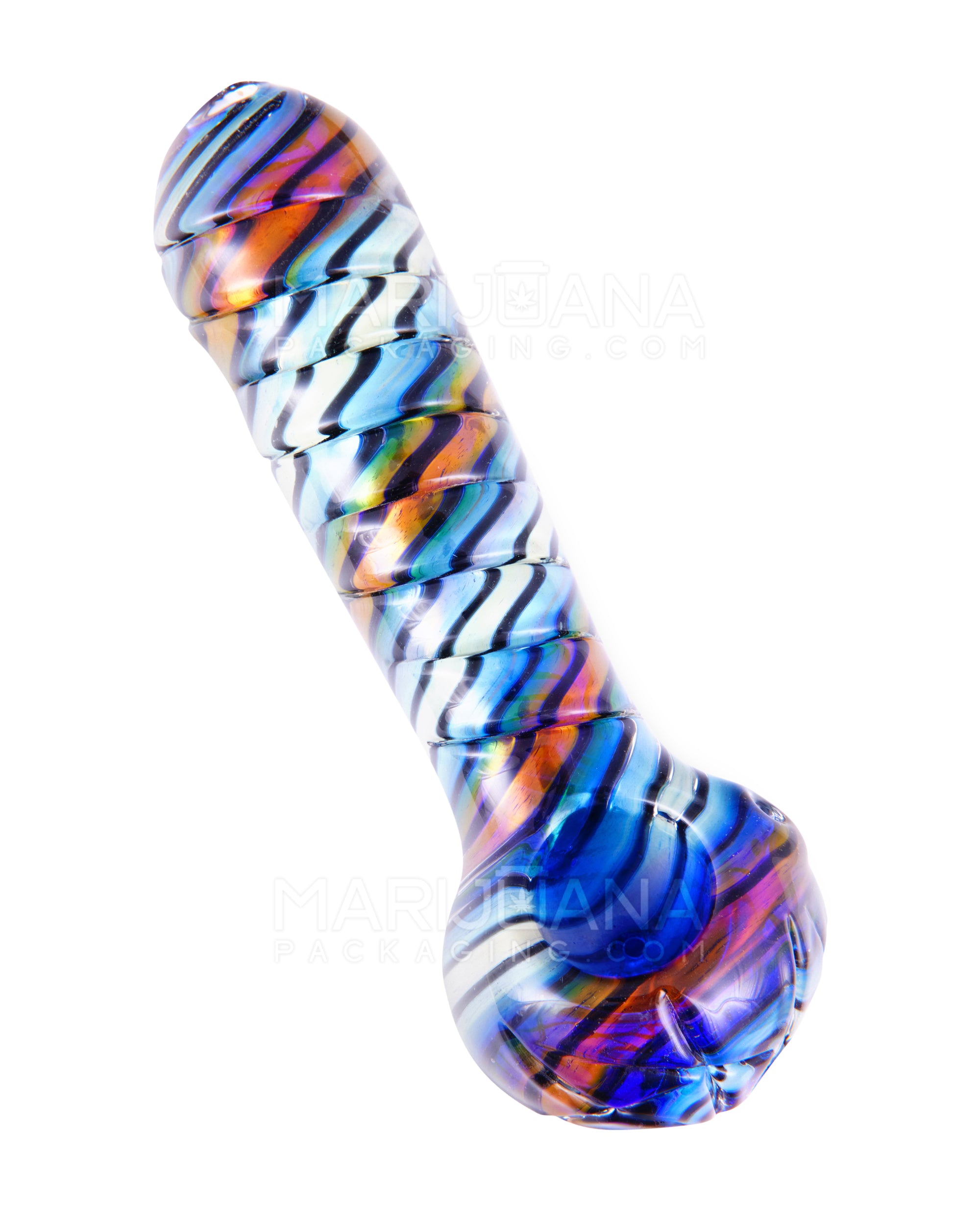 Spiral Ridged Cut Spoon Hand Pipe | 5.5in Long - Glass - Assorted - 8