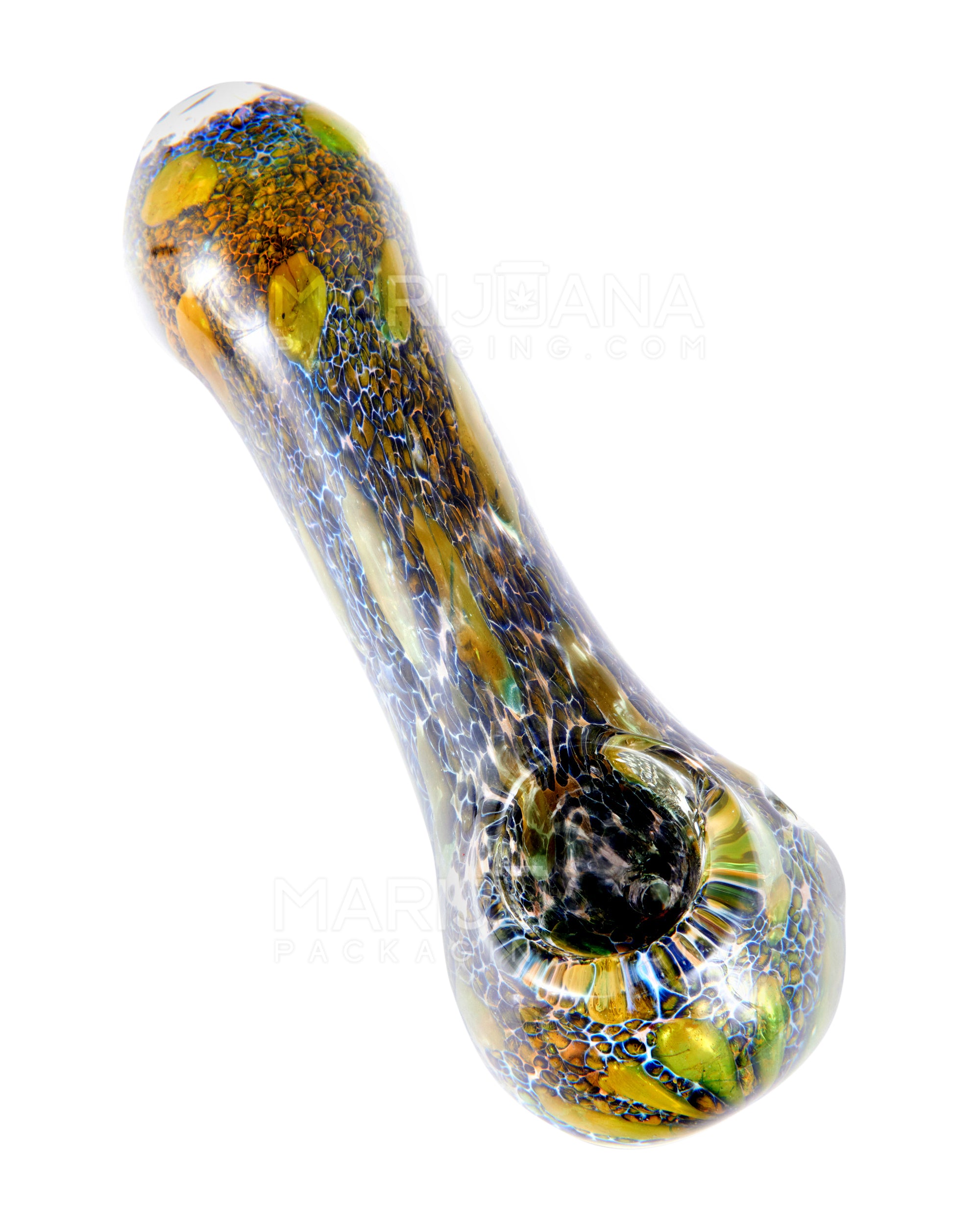 Dot Stack & Frit Spoon Hand Pipe | 5in Long - Glass - Assorted - 6
