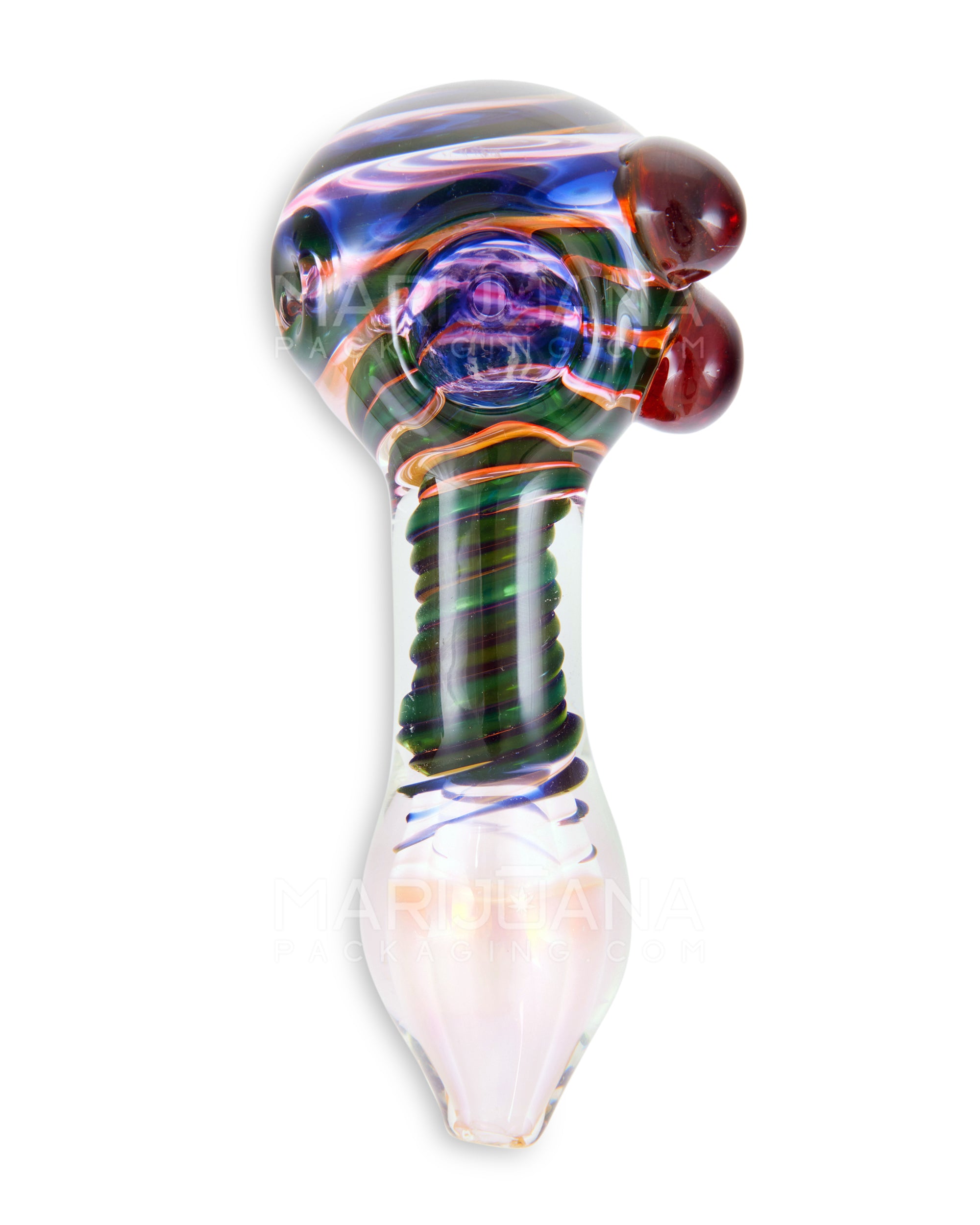 Spiral & Multi Fumed Spoon Hand Pipe | 5in Long - Glass - Assorted - 2
