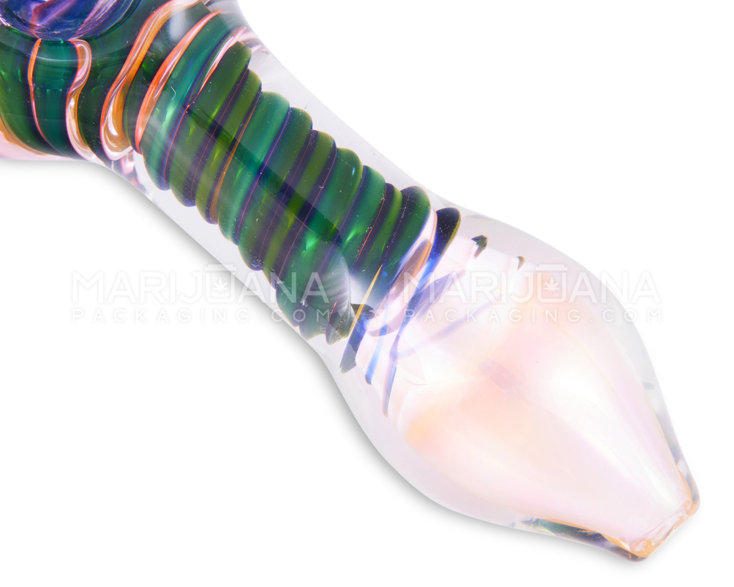 Spiral & Multi Fumed Spoon Hand Pipe | 5in Long - Glass - Assorted - 3