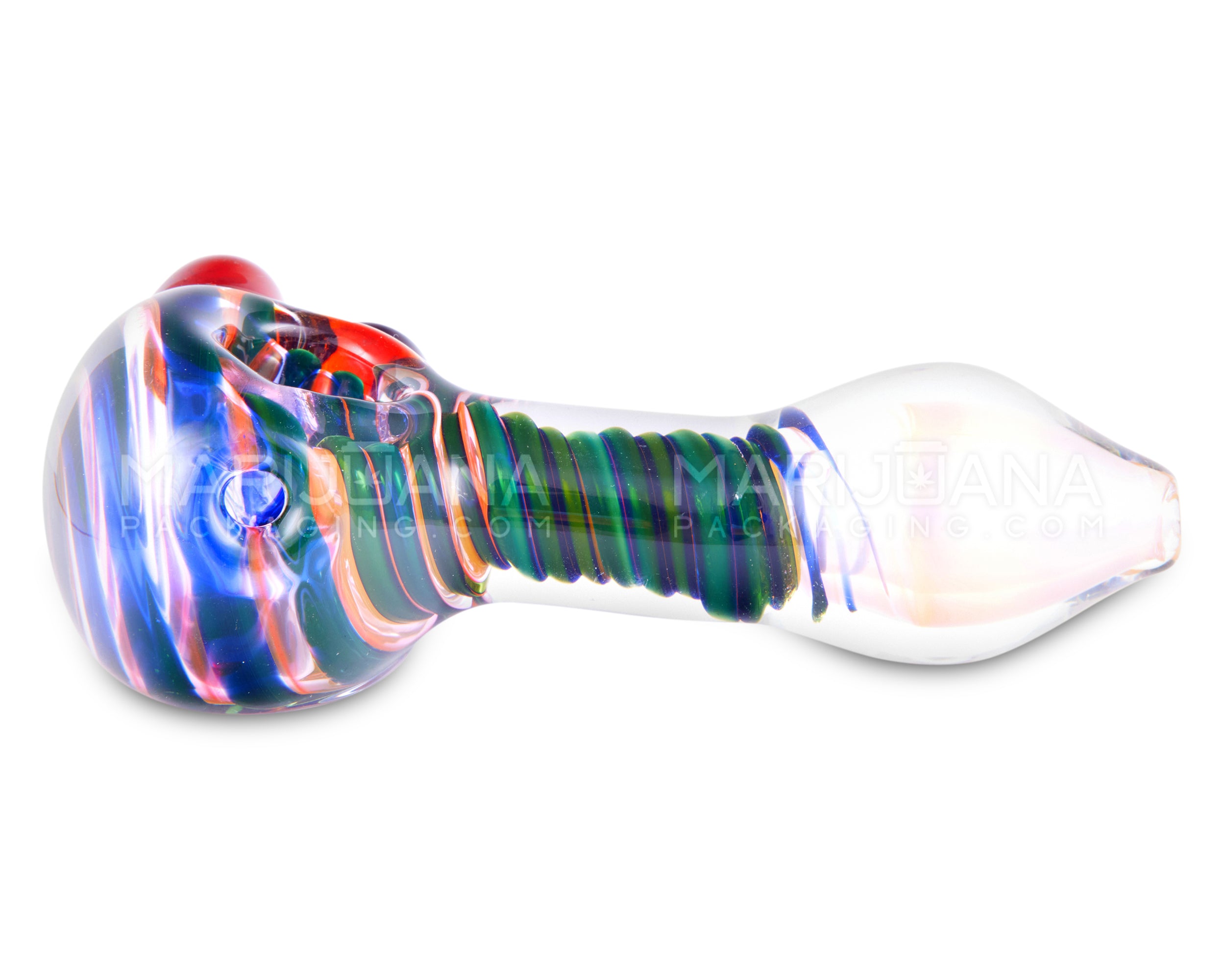 Spiral & Multi Fumed Spoon Hand Pipe | 5in Long - Glass - Assorted - 5