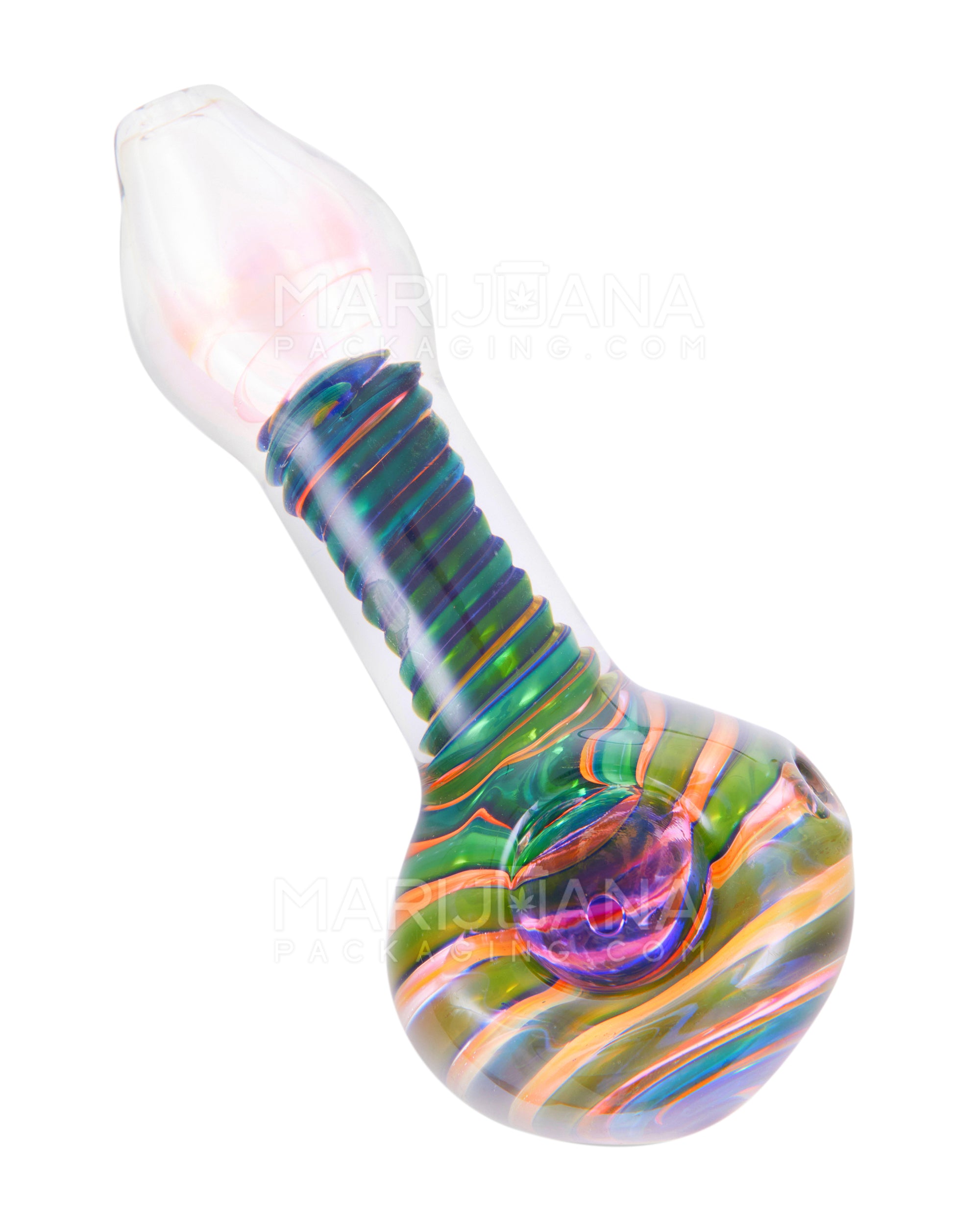 Spiral & Multi Fumed Spoon Hand Pipe | 5in Long - Glass - Assorted - 6