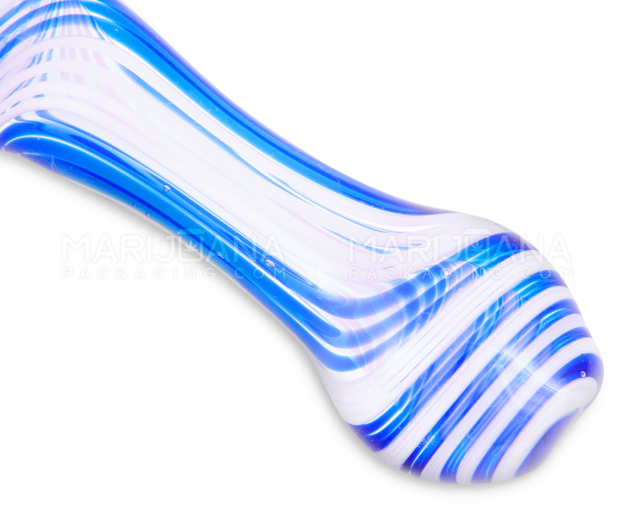 Swirl Spoon Hand Pipe w/ Triple Knockers | 5in Long - Glass - Assorted - 3