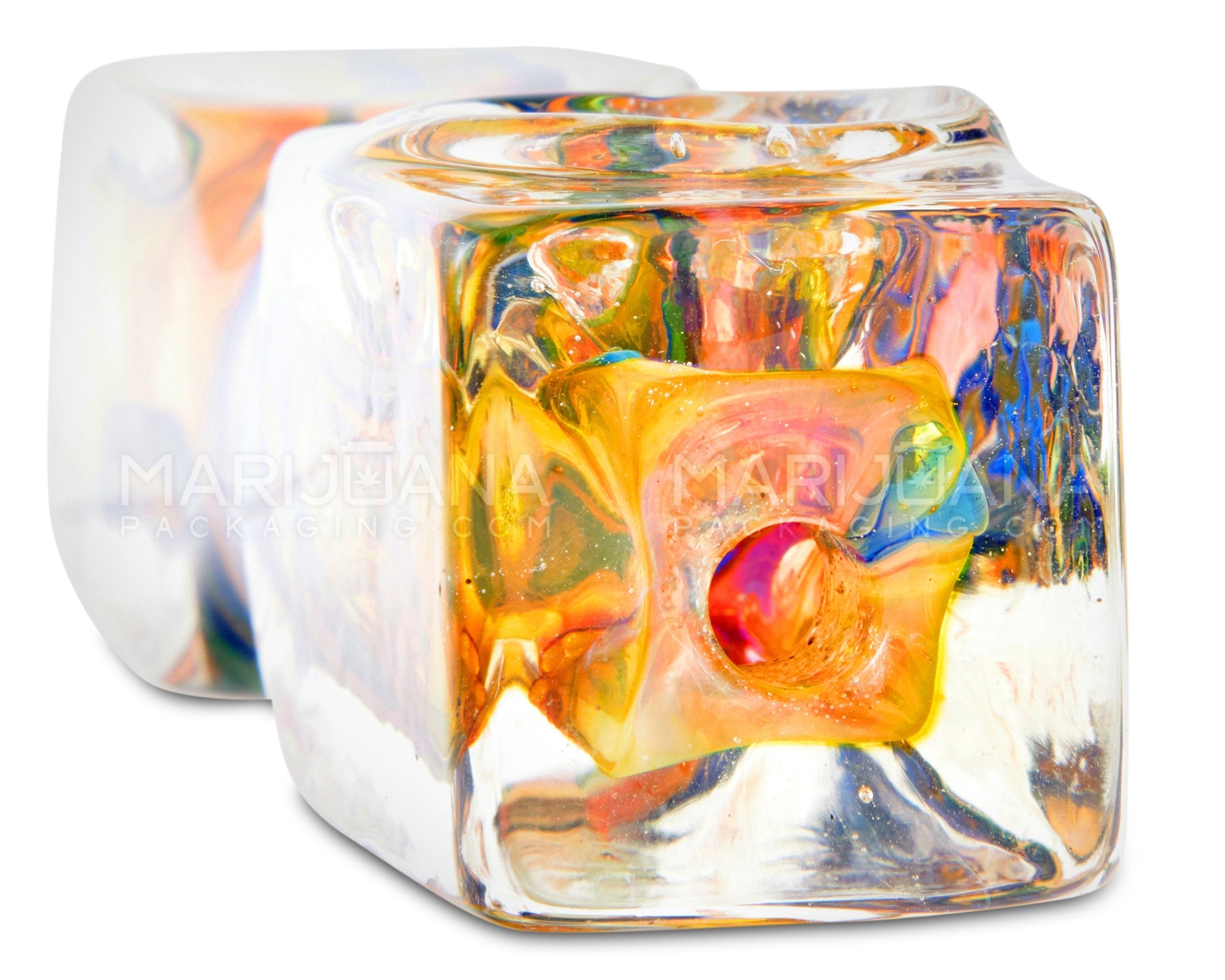 Swirl & Mixed Fumed Double Ended Rectangular Hand Pipe | 4.5in Long - Glass - Assorted - 4