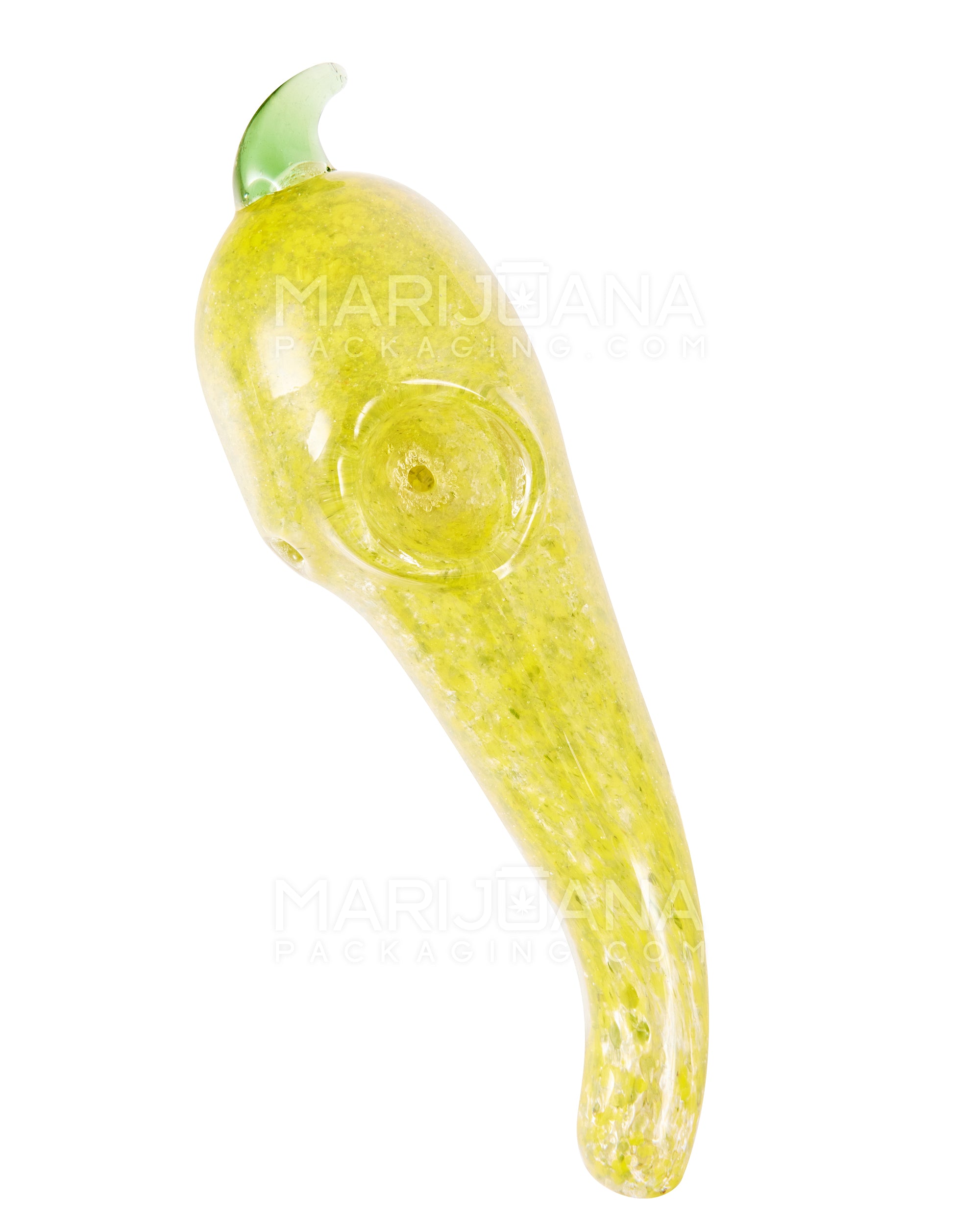 Frit Chili Pepper Spoon Hand Pipe | 5in Long - Glass - Assorted - 5