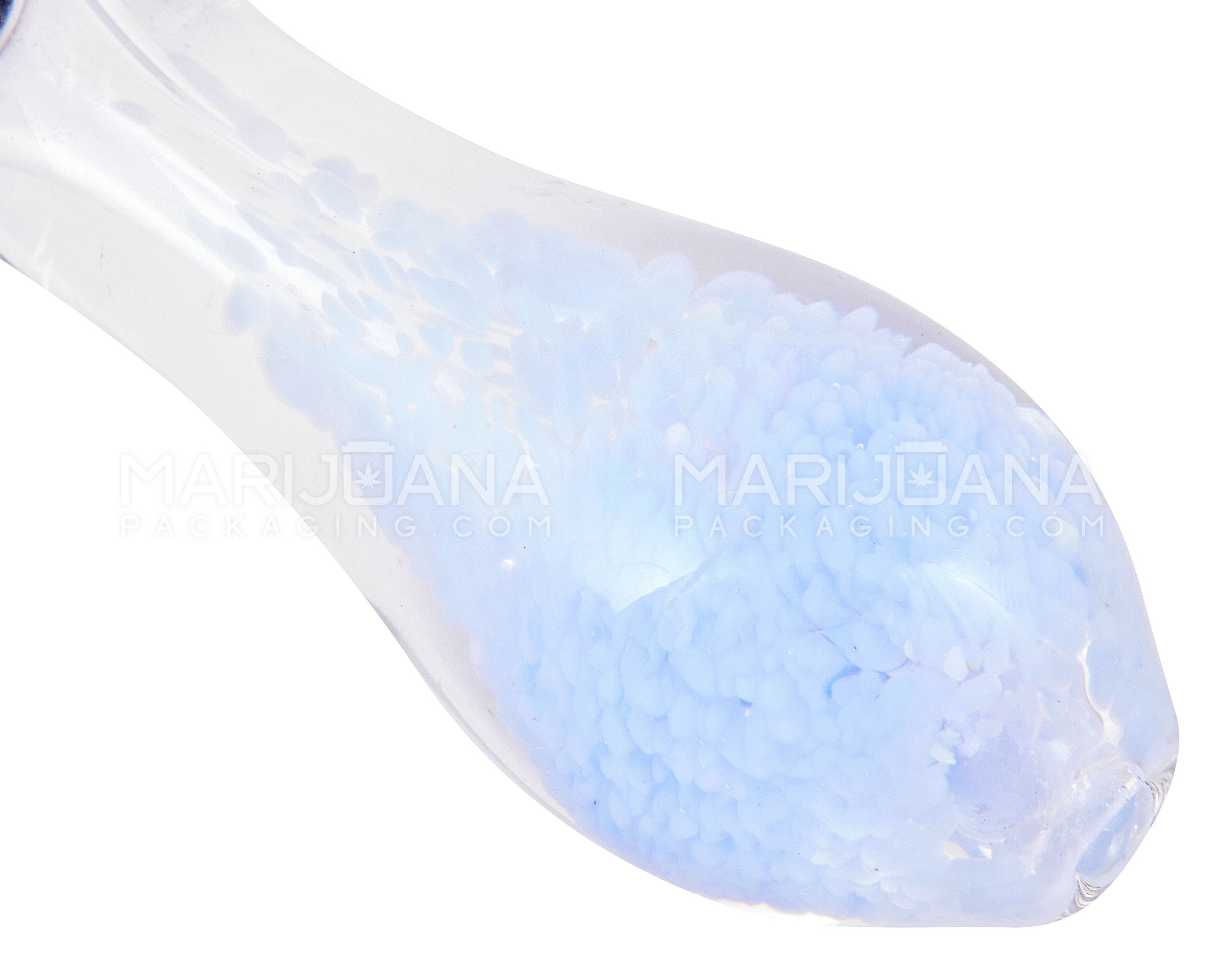 Frit Spoon Hand Pipe w/ Painted Head & Triple Knockers | 4.5in Long - Glass - Assorted - 3