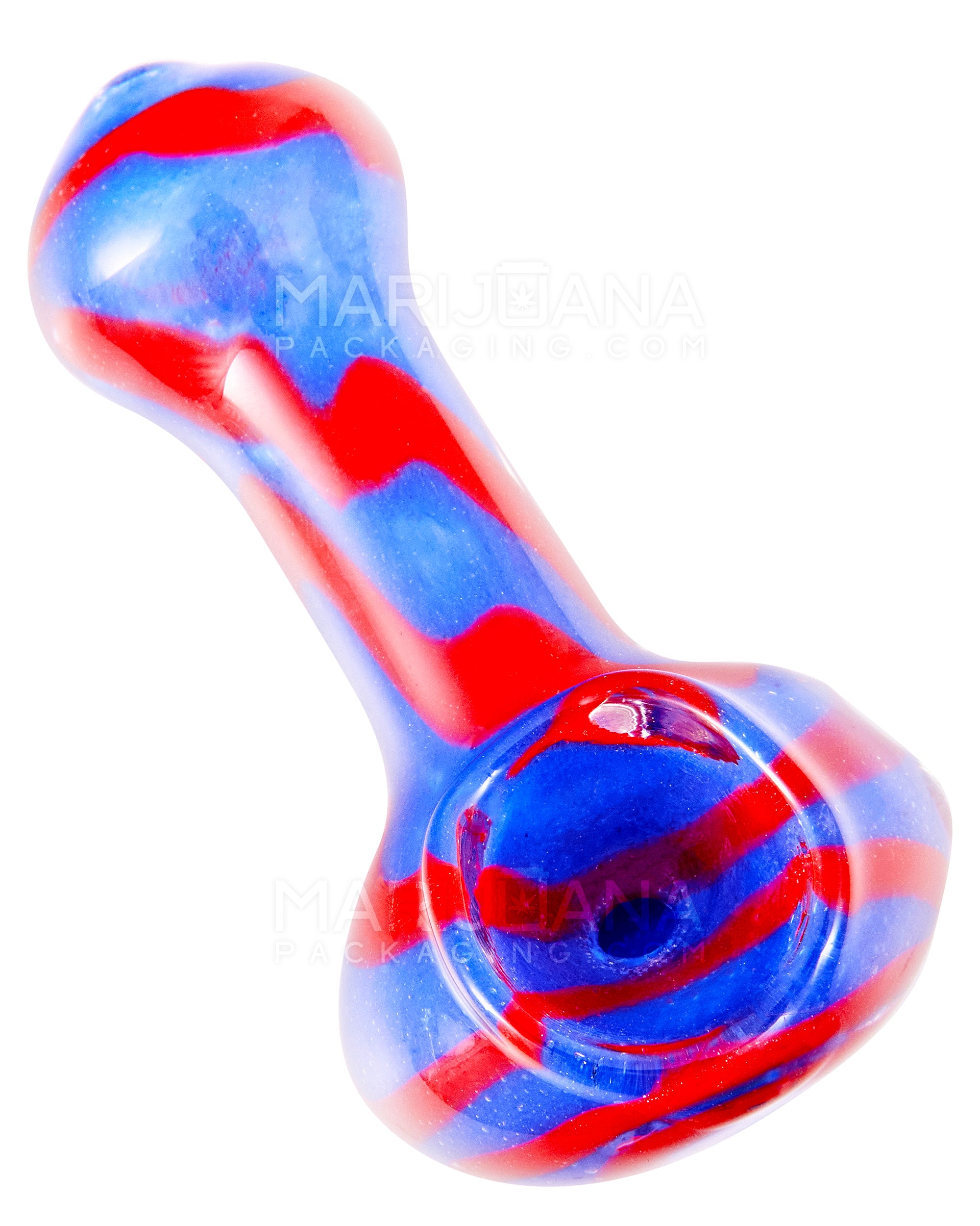Frit & Swirl Spoon Hand Pipe | 3in Long - Glass - Assorted - 1