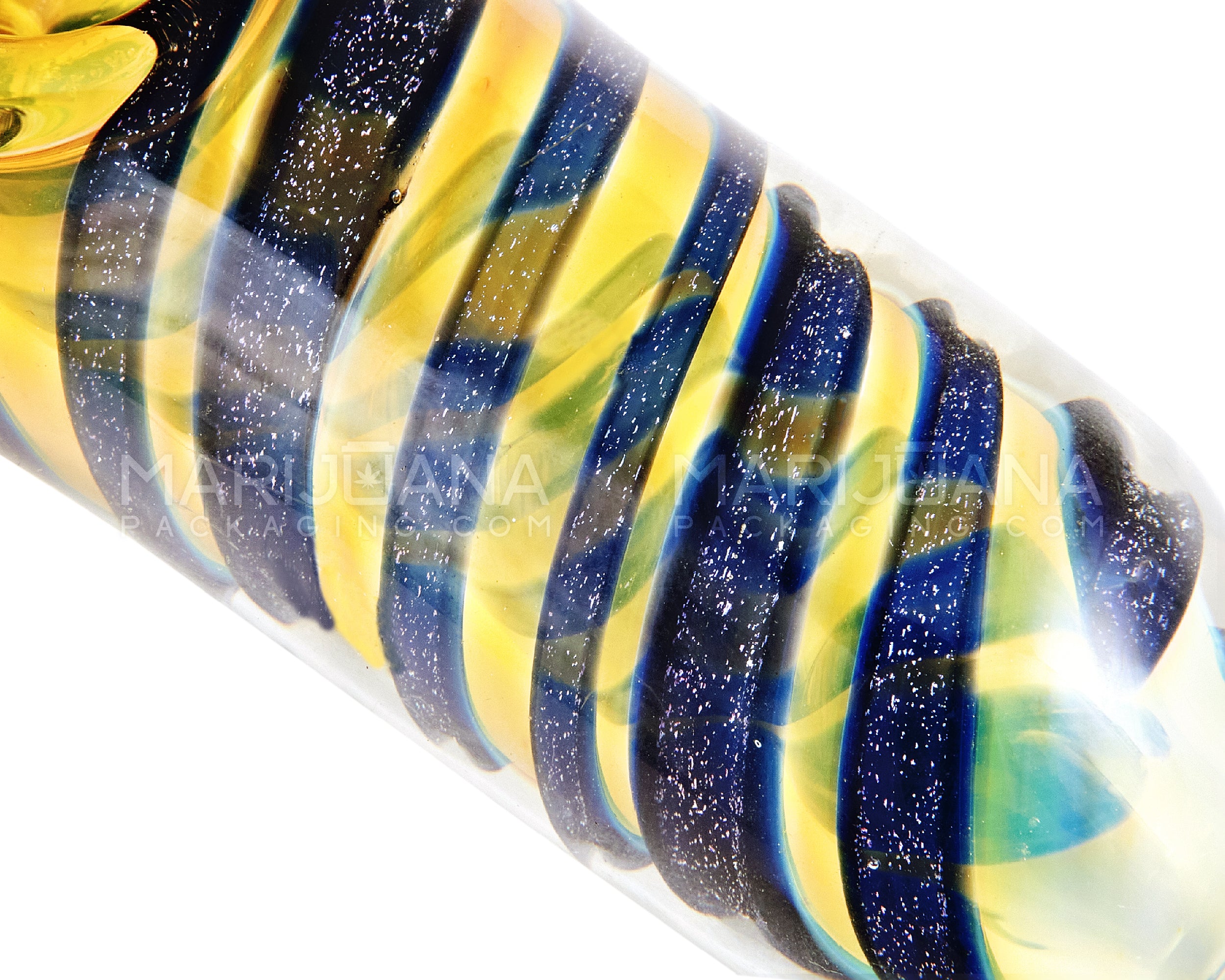 Dichro & Fumed Spoon Hand Pipe | 4.25in Long - Glass - Gold - 3
