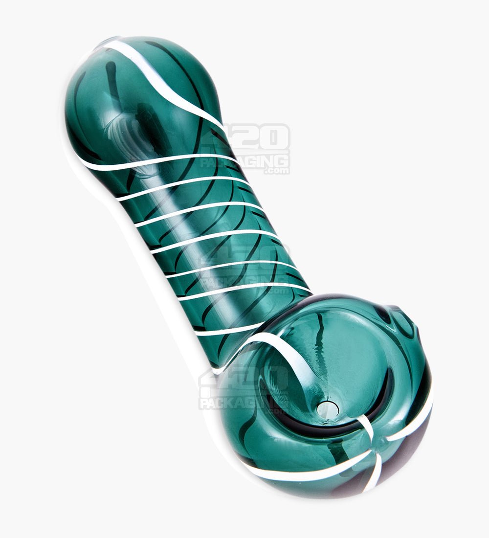 Spiral Sherlock Hand Pipe | 4.5in Long - Glass - Assorted - 1