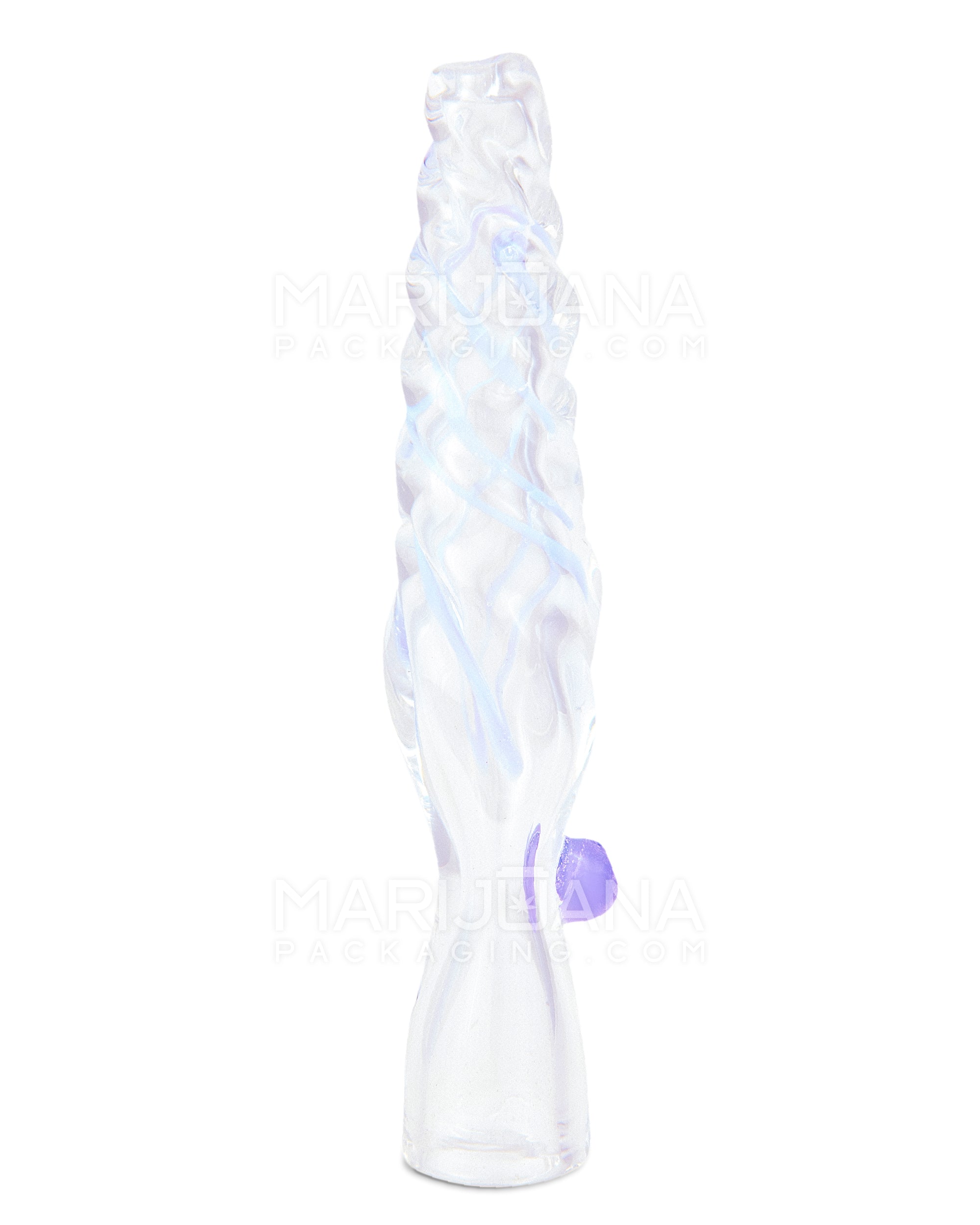Spiral Chillum Hand Pipe w/ Knocker | 3.75in Long - Glass - Assorted - 1