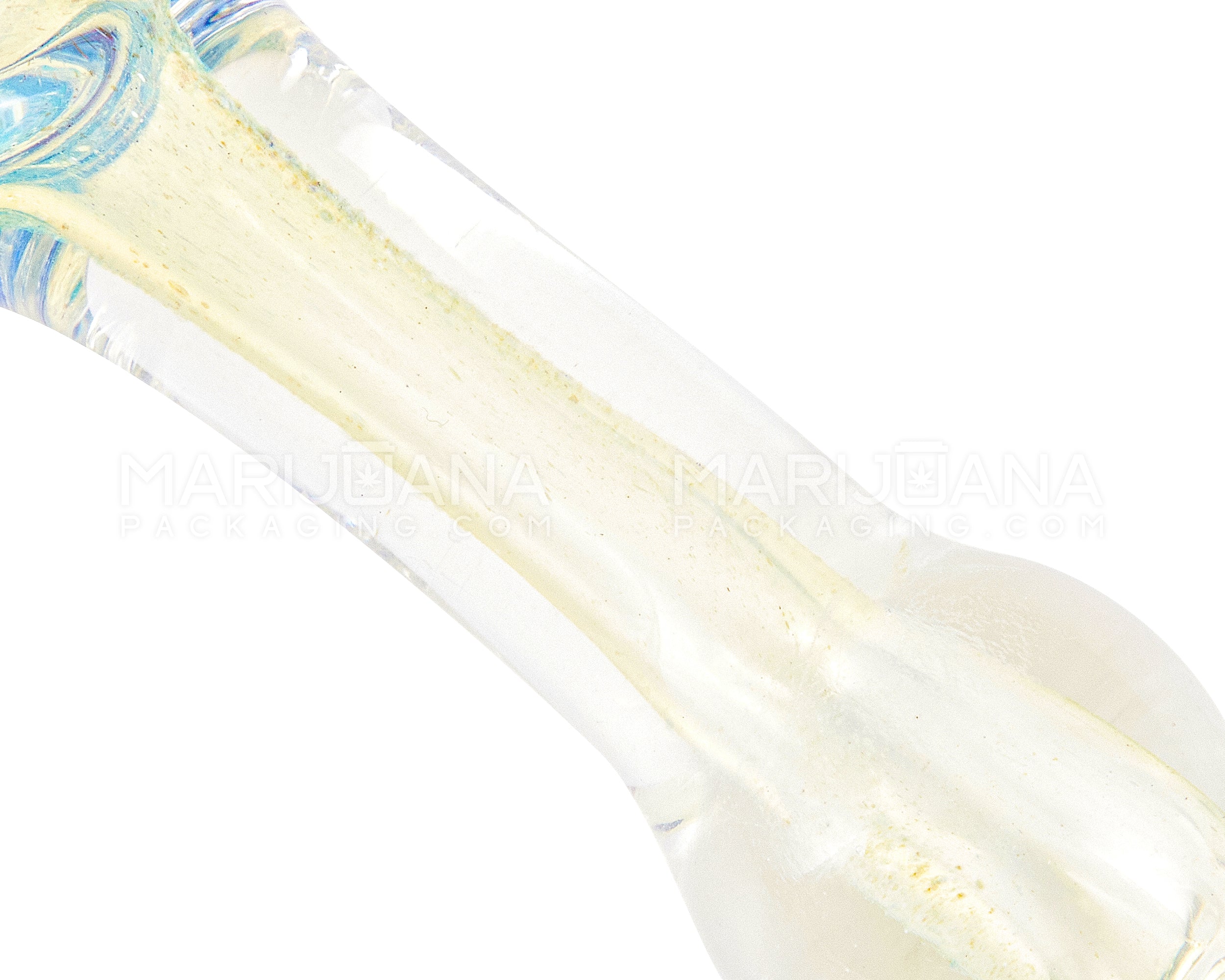 Frit & Fumed Spoon Hand Pipe w/ Swirls | 3.5in Long - Glass - Assorted