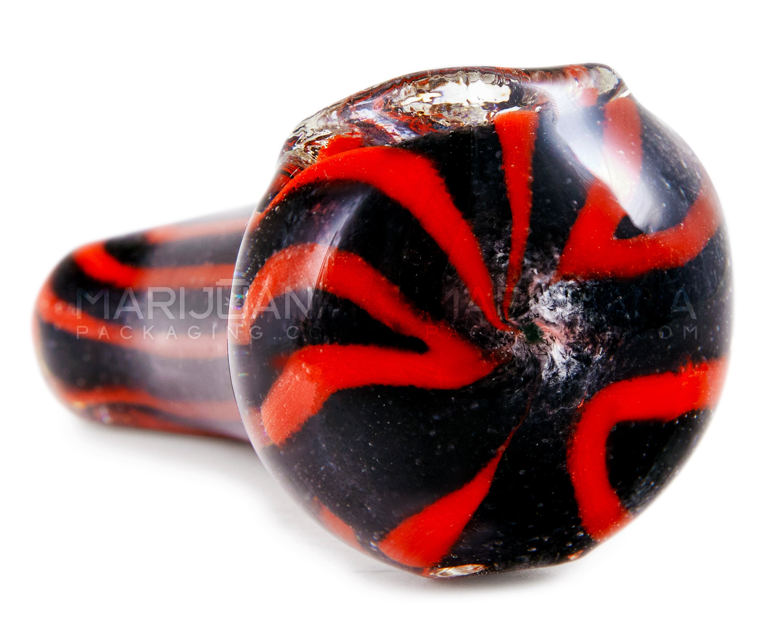 Striped & Frit Spoon Hand Pipe | 3.5in Long - Glass - Assorted - 4