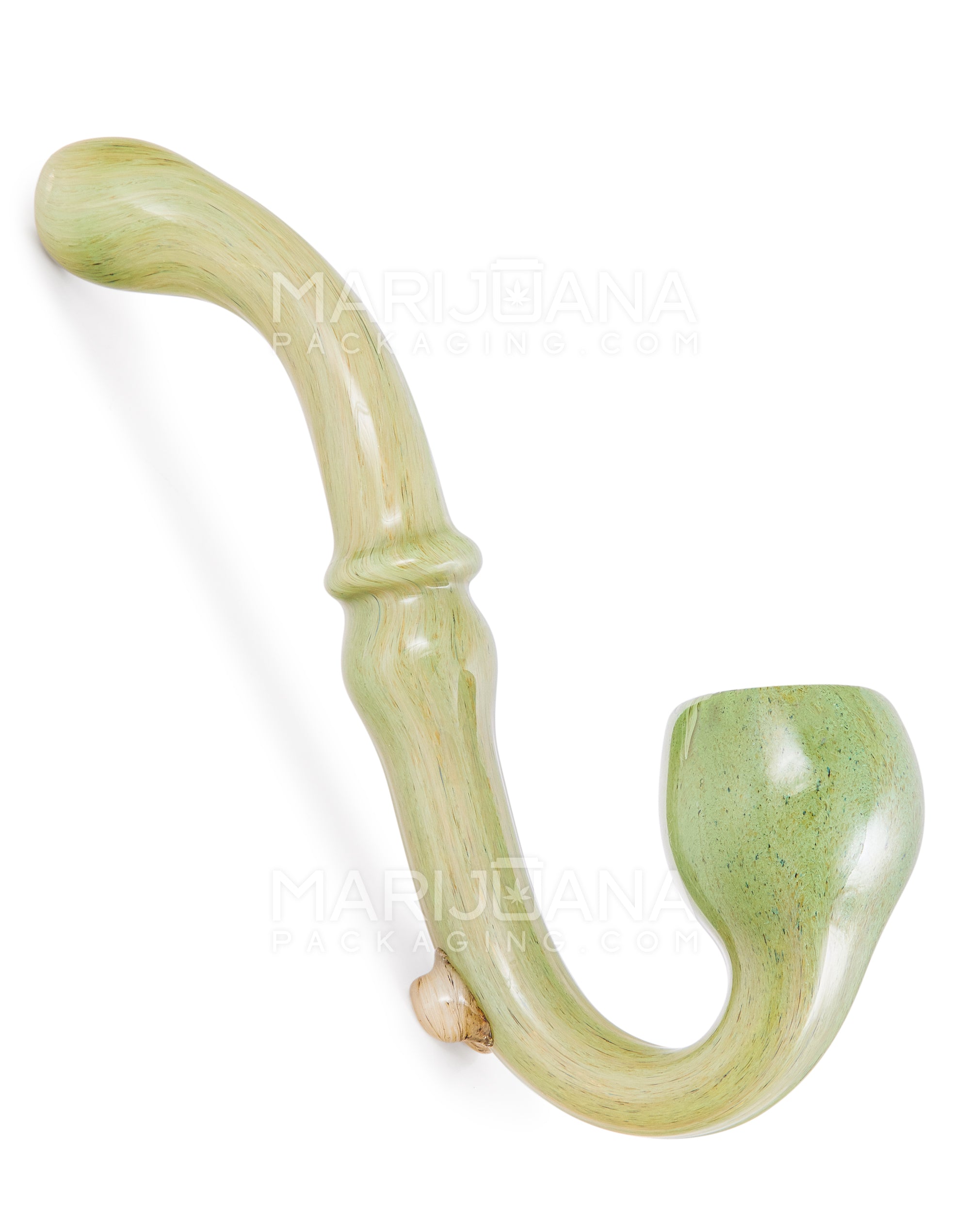 Color Pull Sherlock Hand Pipe | 7in Long - Glass - Green - 5