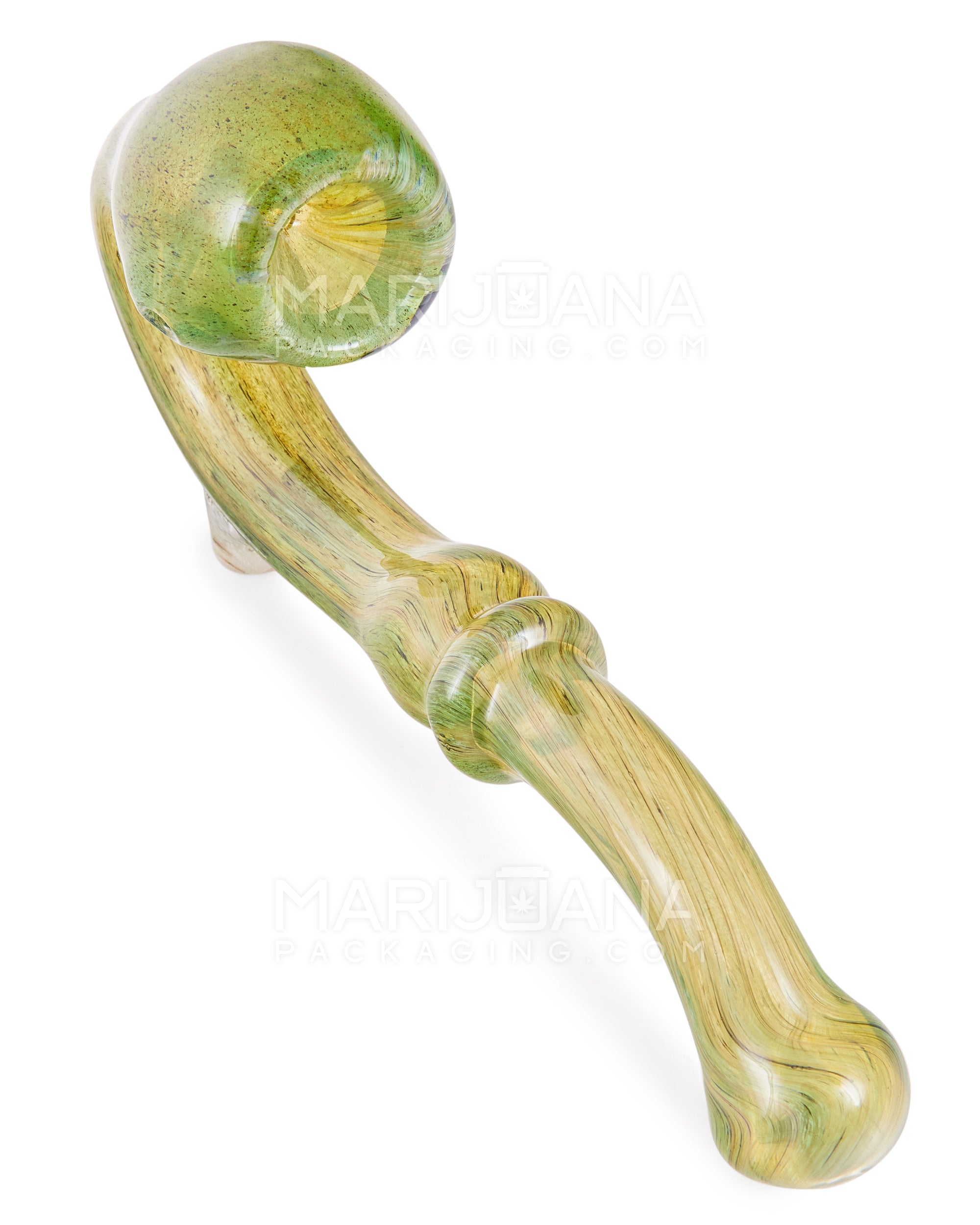 Color Pull Sherlock Hand Pipe | 7in Long - Glass - Green - 2