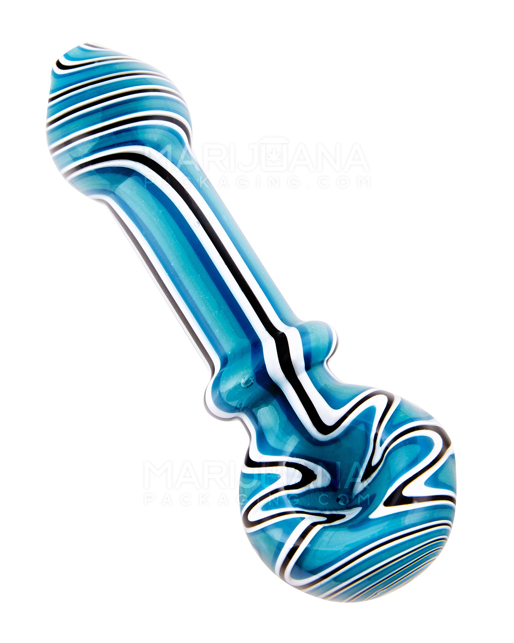 Wig Wag & Swirl Spoon Hand Pipe | 4.5in Long - Glass - Assorted