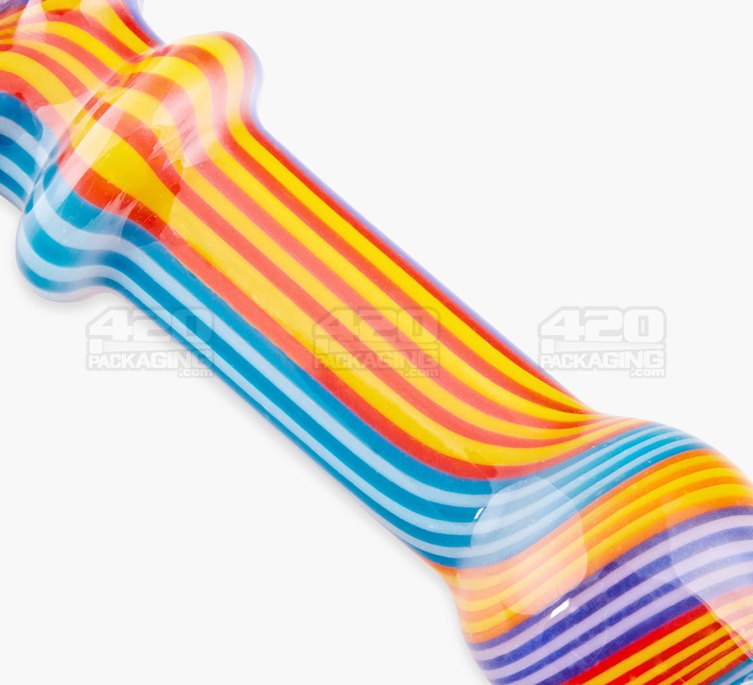 Wig Wag & Swirl Spoon Hand Pipe | 4.5in Long - Glass - Assorted - 3