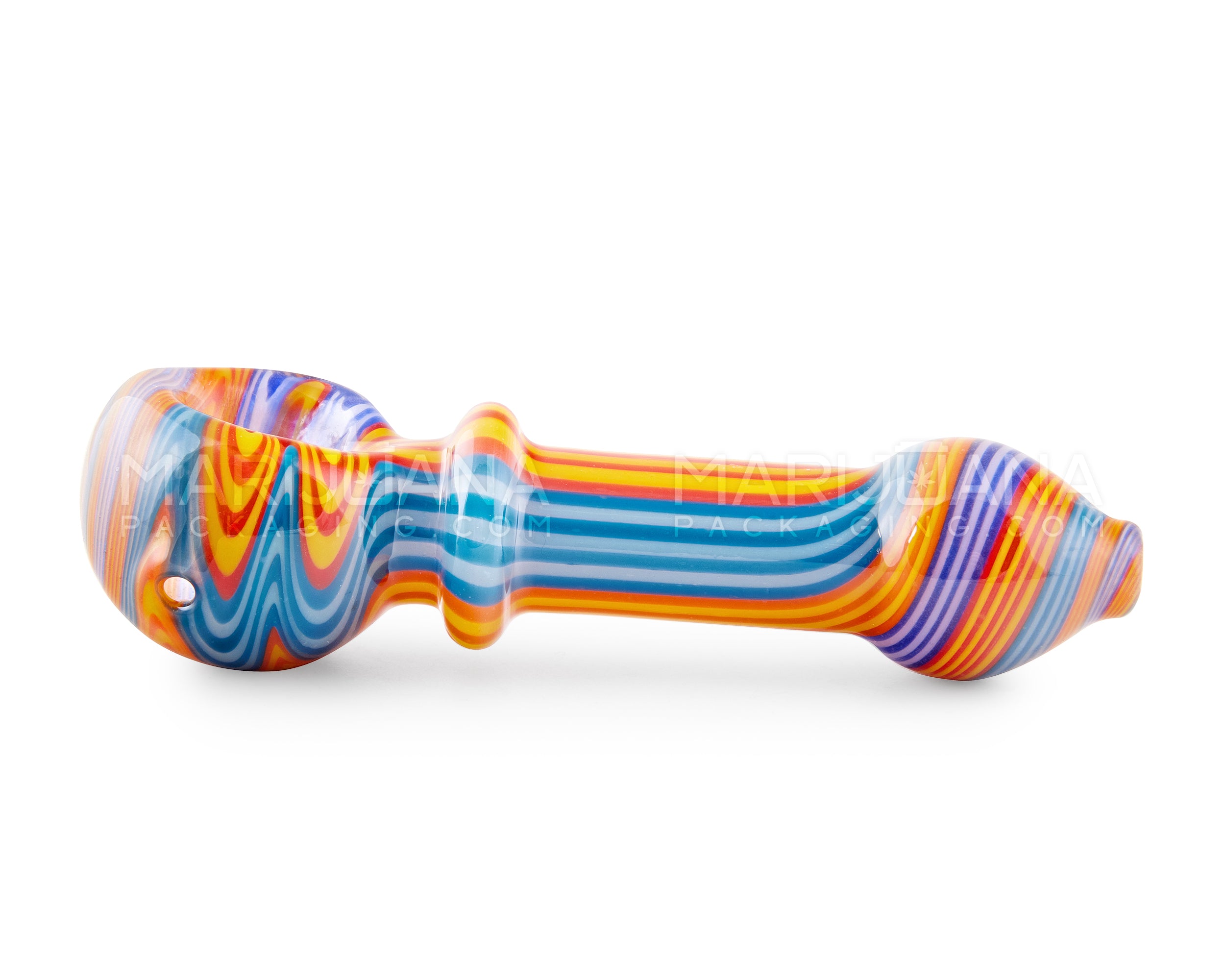 Wig Wag & Swirl Spoon Hand Pipe | 4.5in Long - Glass - Assorted