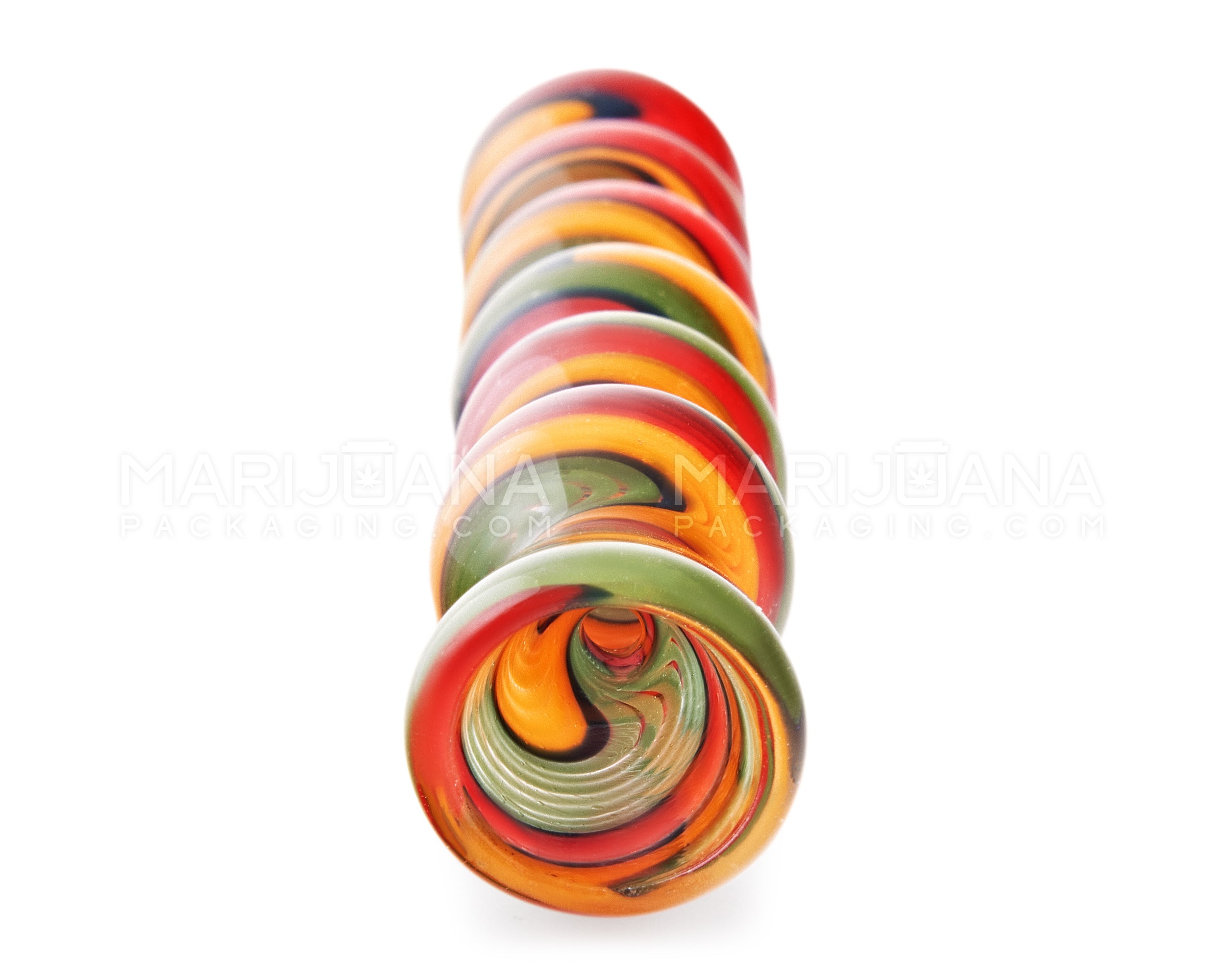 Swirl Bulb Chillum Hand Pipe | 6.5in Long - Glass - Assorted