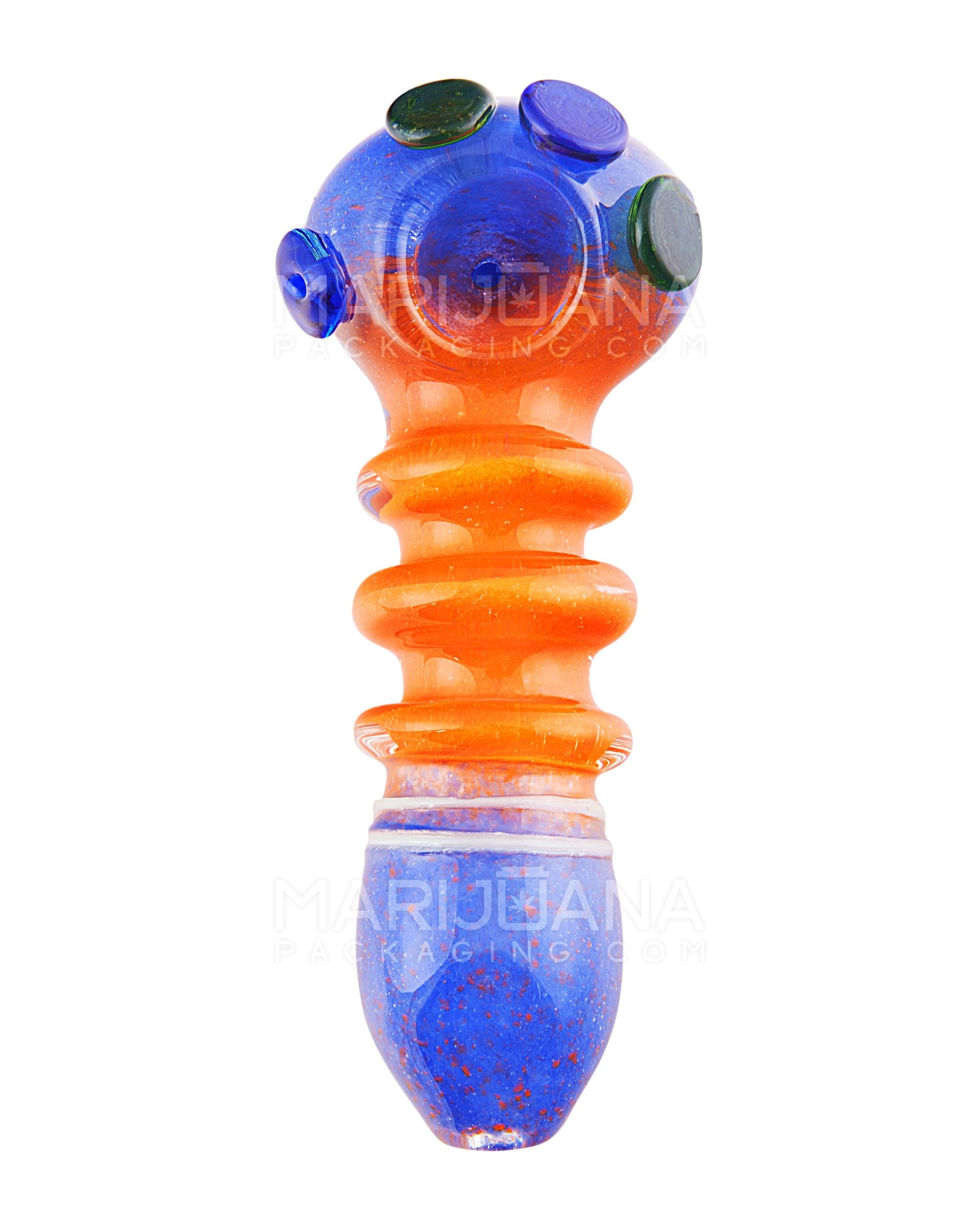 Triple Ringed Dot Accent Spoon Hand Pipe | 5in Long - Glass - Assorted - 2