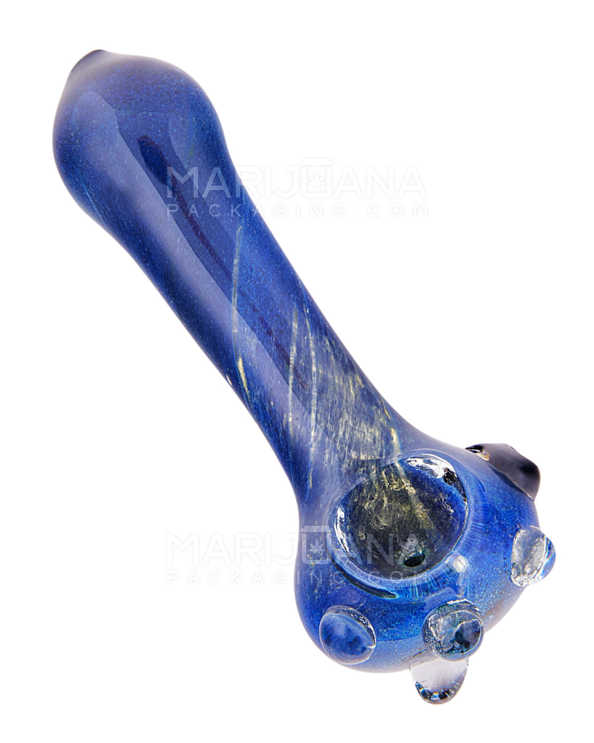 Frit Space Dust Spoon Hand Pipe w/ Multi Knockers | 4.5in Long - Glass - Assorted - 6