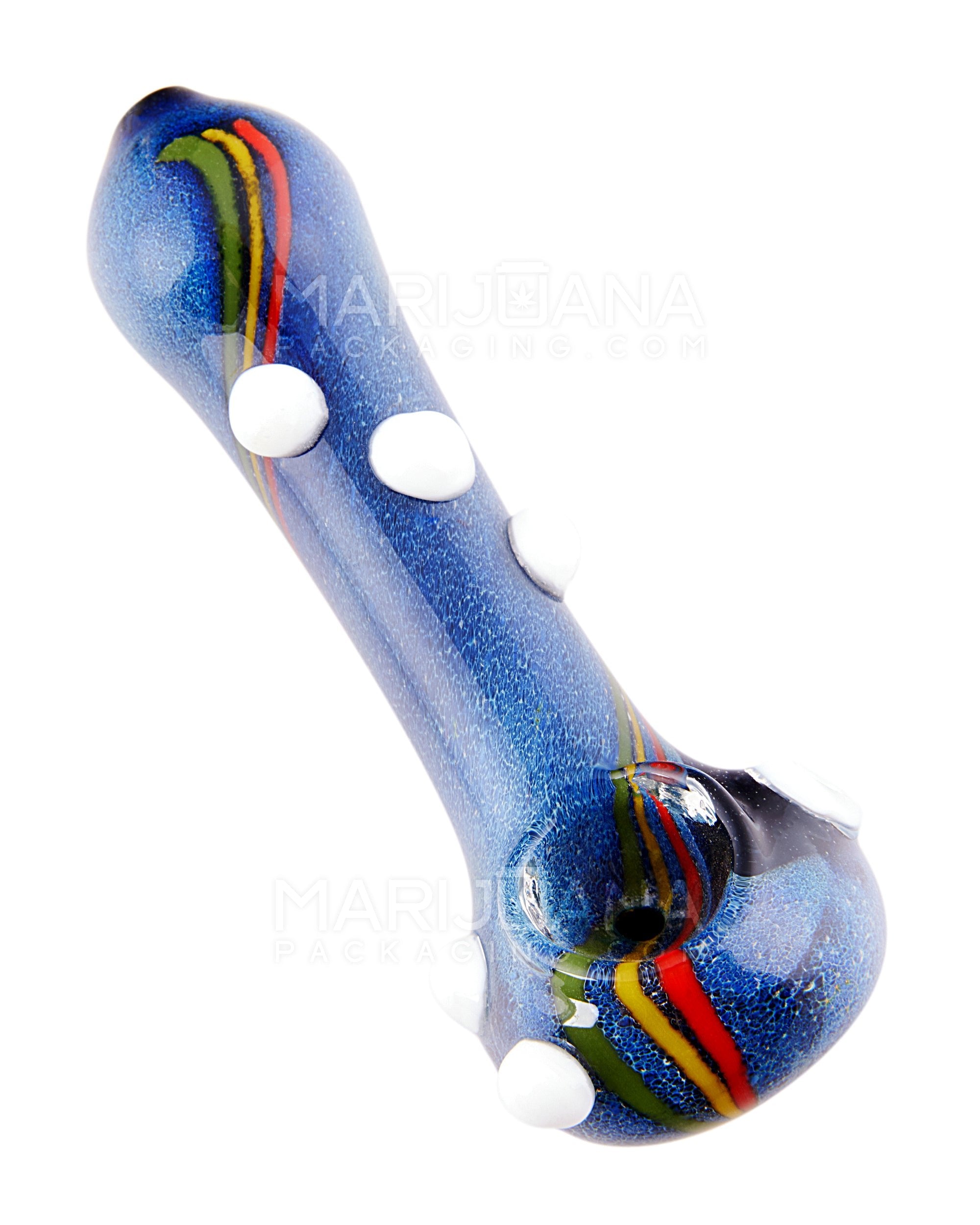 Ribboned & Striped Thick Hand Pipe | 4.5in Long - Glass - Assorted - 5