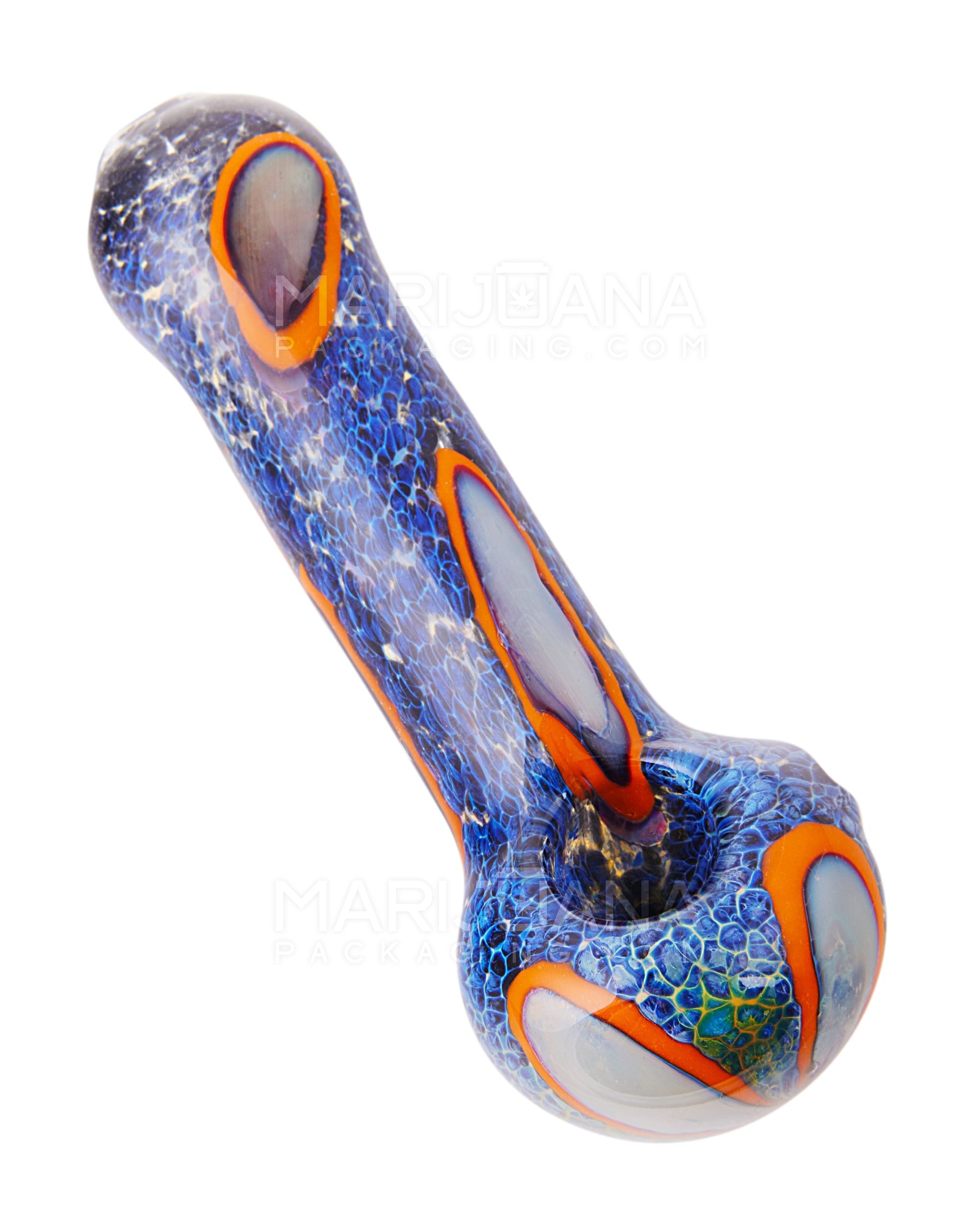 Frit & Fumed Swirl Spoon Hand Pipe | 5in Long - Glass - Assorted - 1