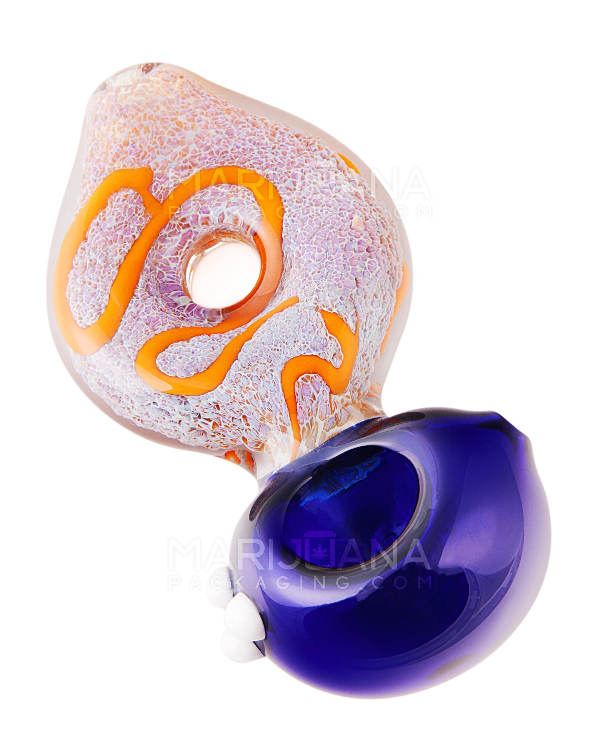 Frit & Swirl Multi Fumed Donut Spoon Hand Pipe | 4in Long - Glass - Assorted - 6