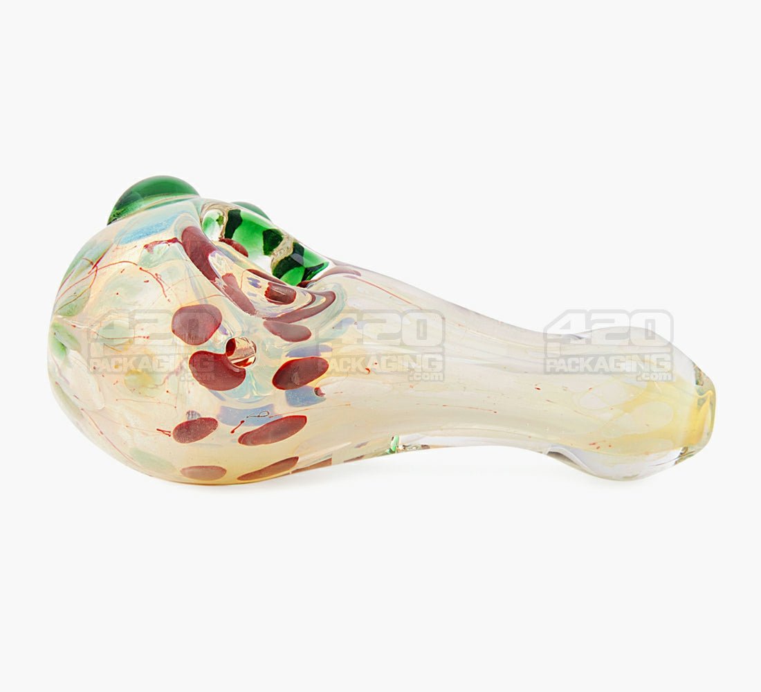 Swirl & Fumed Spoon Hand Pipe w/ Knockers | 4.5in Long - Glass - Assorted - 3