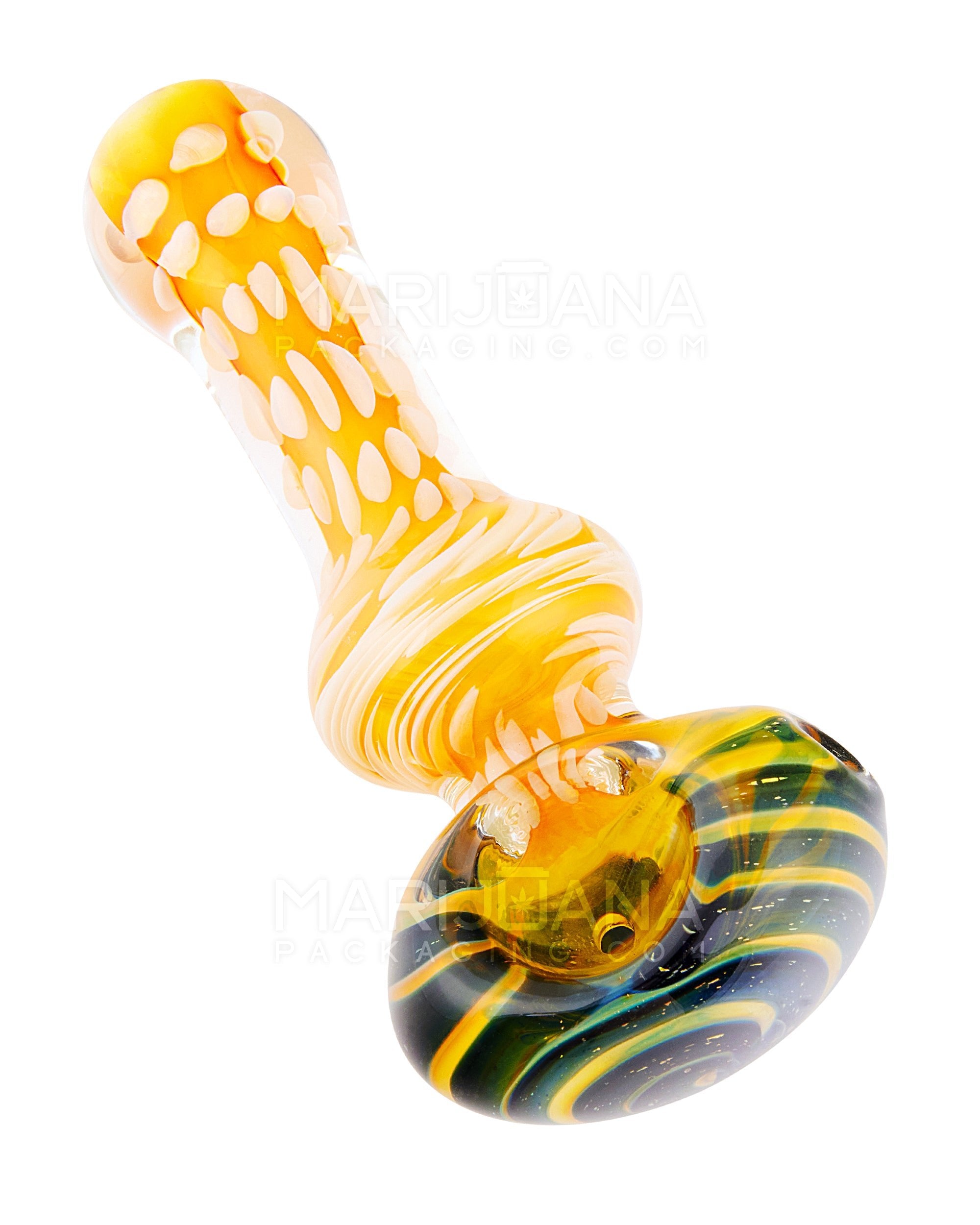 Fumed Spotted Galaxy Swirl Bowl Spoon Hand Pipe | 5in Long - Glass - Assorted - 1