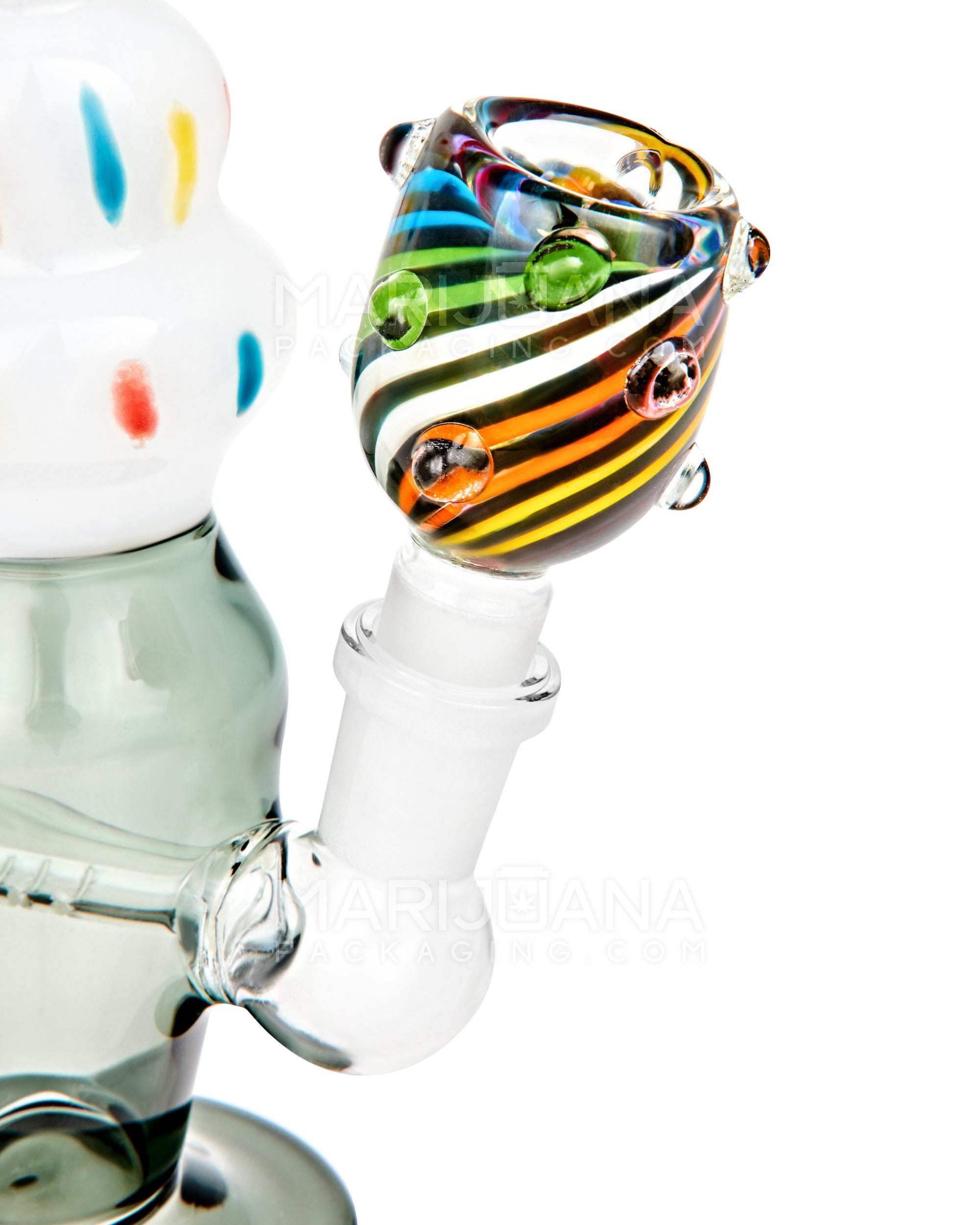 Swirl Multi Knocker Bowl | Glass - 14mm Male - Assorted - 3