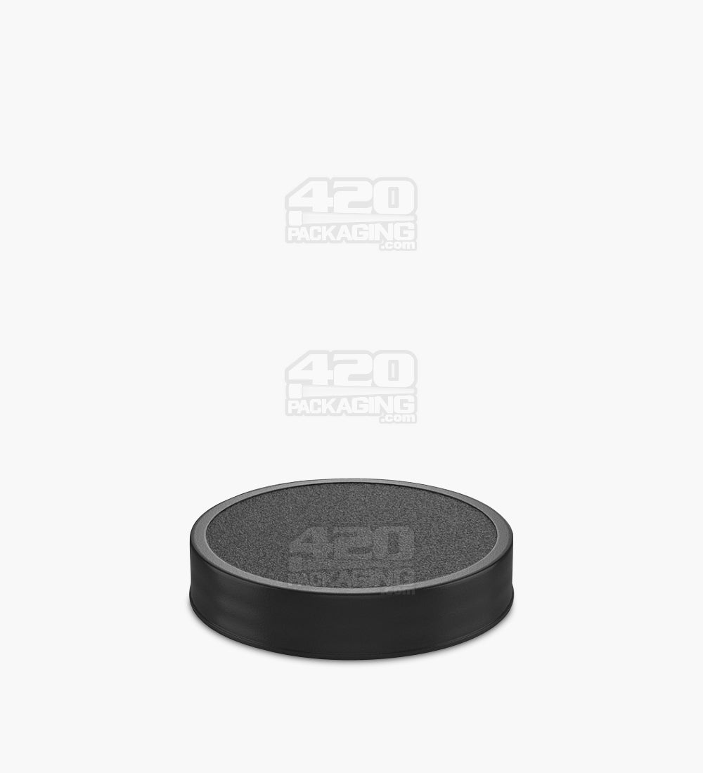 Smooth Screw Top Plastic Caps w/ Foam Liner | 53mm - Semi Gloss Black - 150 Count