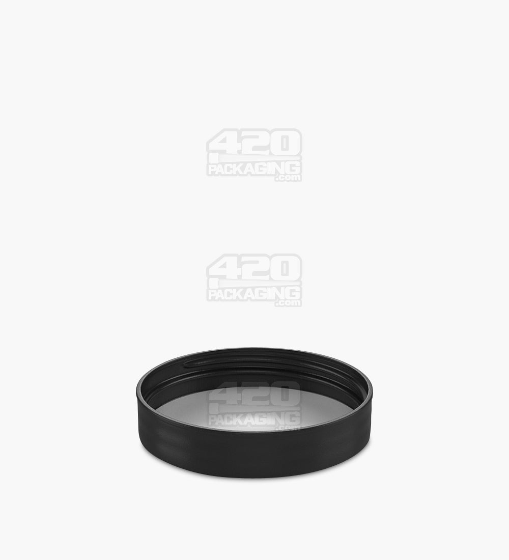 Smooth Screw Top Plastic Caps w/ Foam Liner | 53mm - Semi Gloss Black - 150 Count