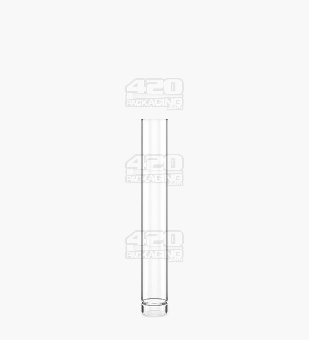 Buttonless Vape Cartridge Tube w/ Black Cap | 86mm - Clear Plastic - 500 Count