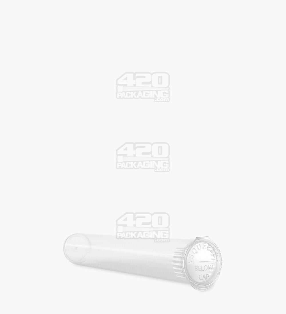 116mm Clear Opaque Child Resistant Pop Top Plastic Pre-Roll Tubes 100/Box Closed - 6
