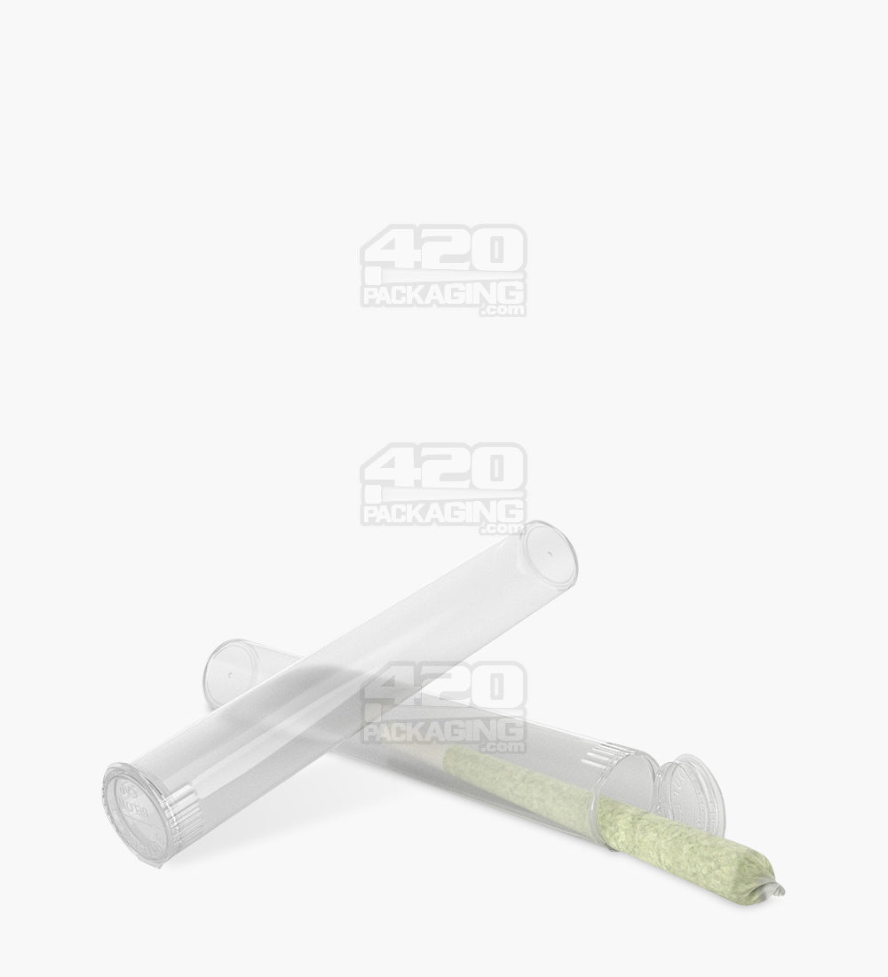 116mm Clear Opaque Child Resistant Pop Top Plastic Pre-Roll Tubes 100/Box Closed - 5