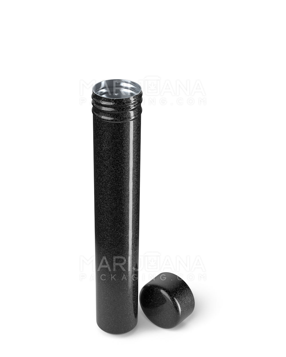 Child Resistant | King Size Push Down and Turn Screw On Opaque Aluminum Metal Pre-Roll Tubes | 110mm - Black - 250 Count