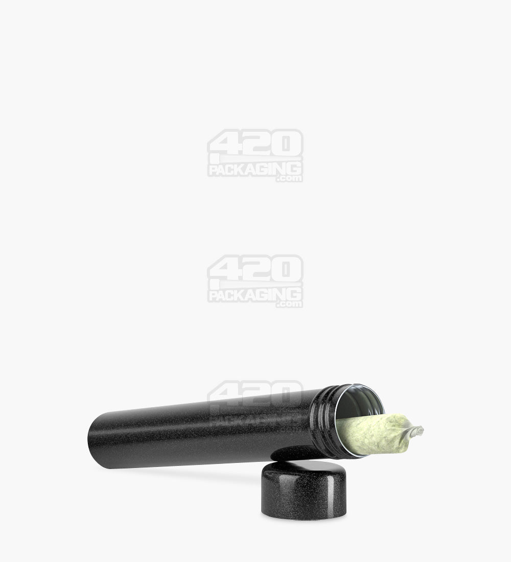 Child Resistant | King Size Push Down and Turn Screw On Opaque Aluminum Metal Pre-Roll Tubes | 110mm - Black - 250 Count