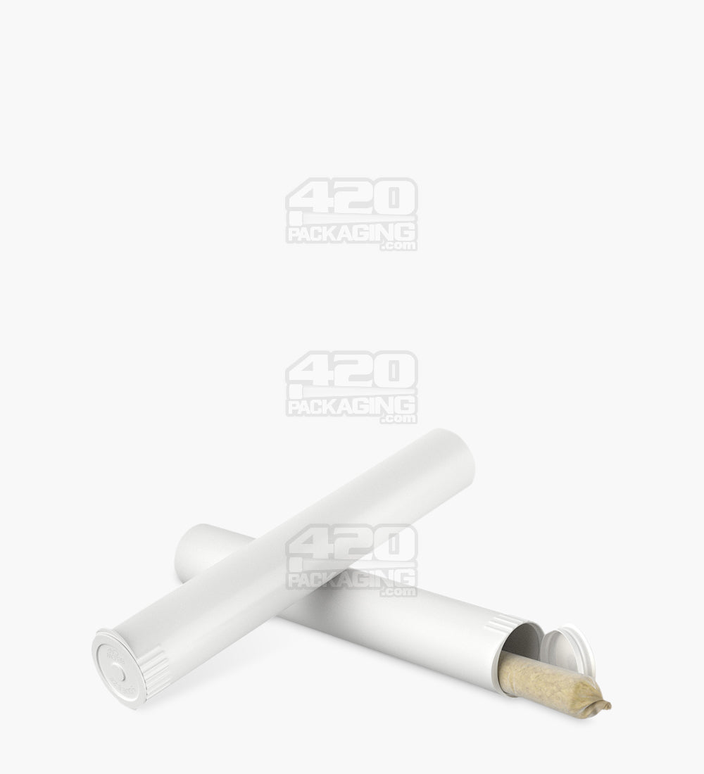 Child Resistant & Sustainable | 100% Biodegradable Pop Top Plastic Pre-Roll Tubes | 116mm - White - 1000 Count