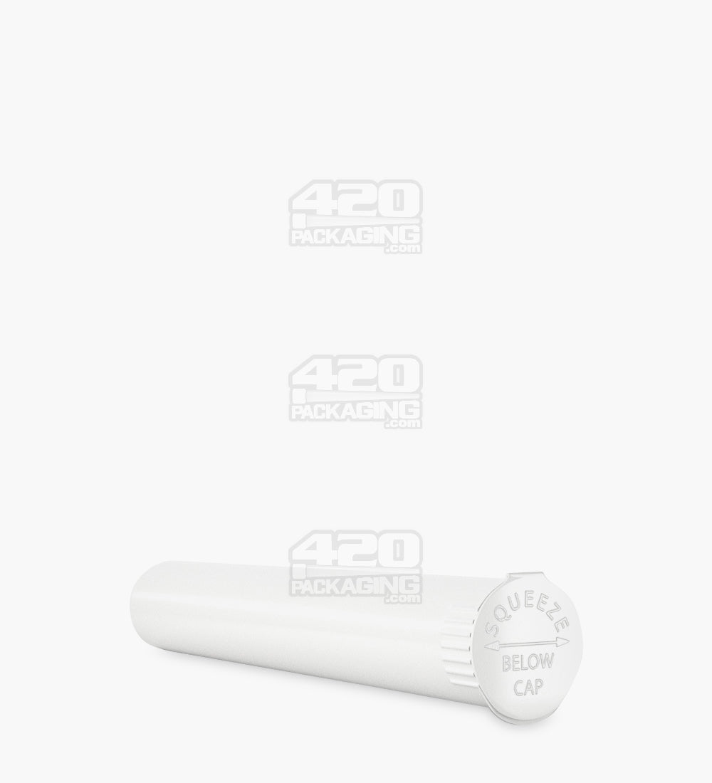 Child Resistant | King Size Pop Top Opaque Plastic PCR Pre-Roll Tubes (Open) | 116mm - White - 1000 Count