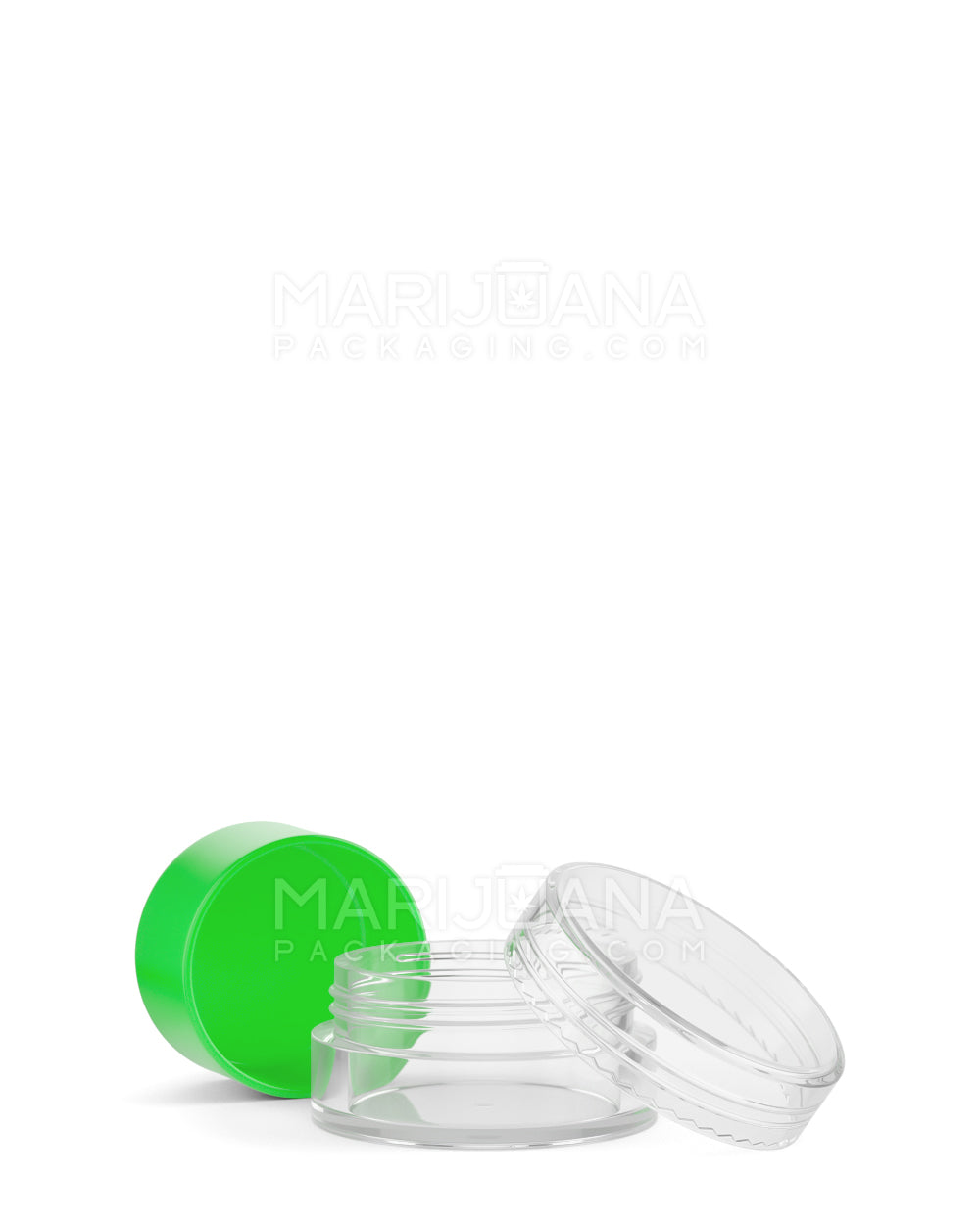 Clear Concentrate Containers w/ Screw Top Cap & Green Silicone Insert | 5mL - Plastic - 100 Count - 4