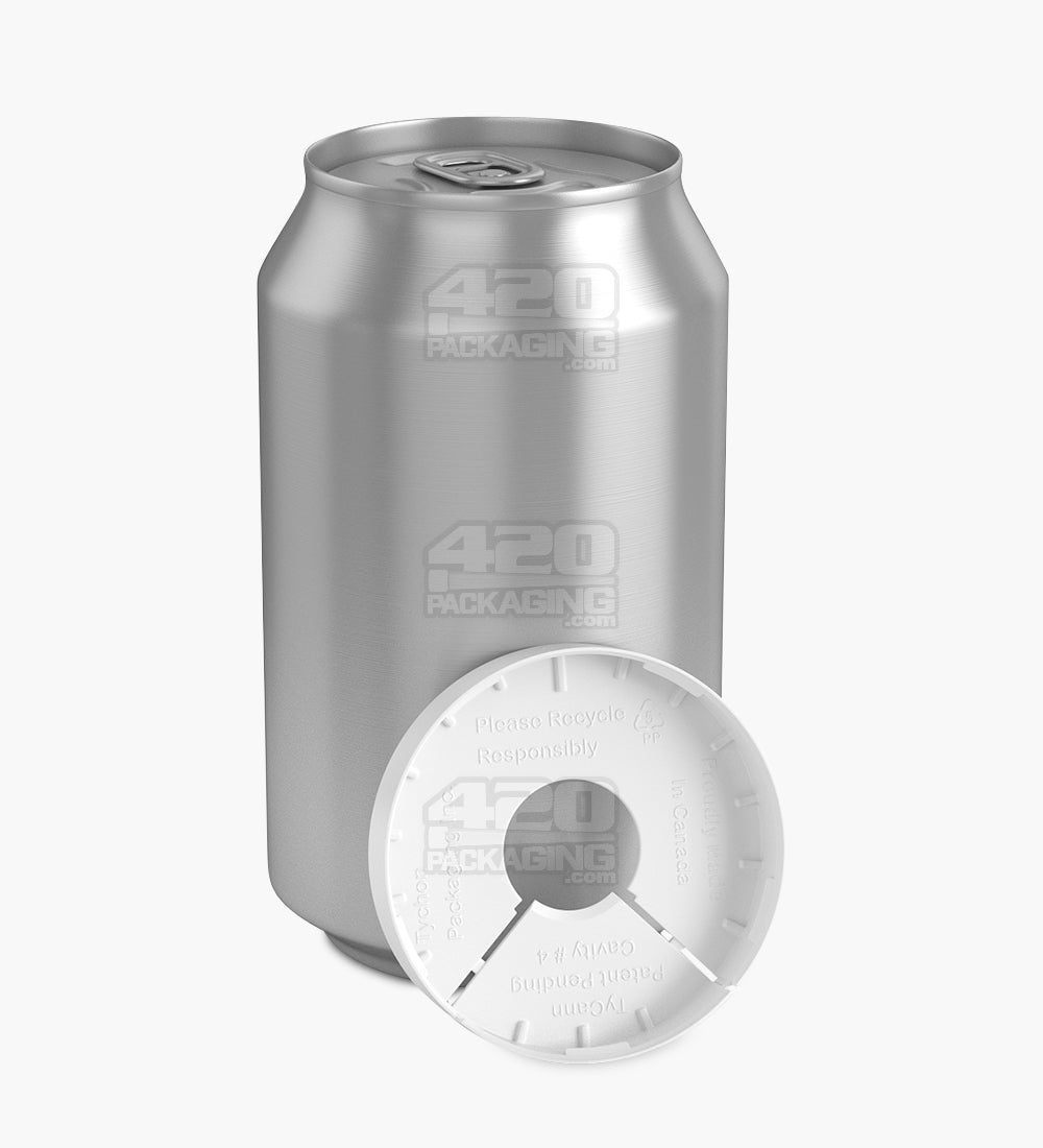 Child Resistant & Tamper Evident | Snap On Plastic Caps for Beverage Can | 53mm - Matte White - 1000 Count