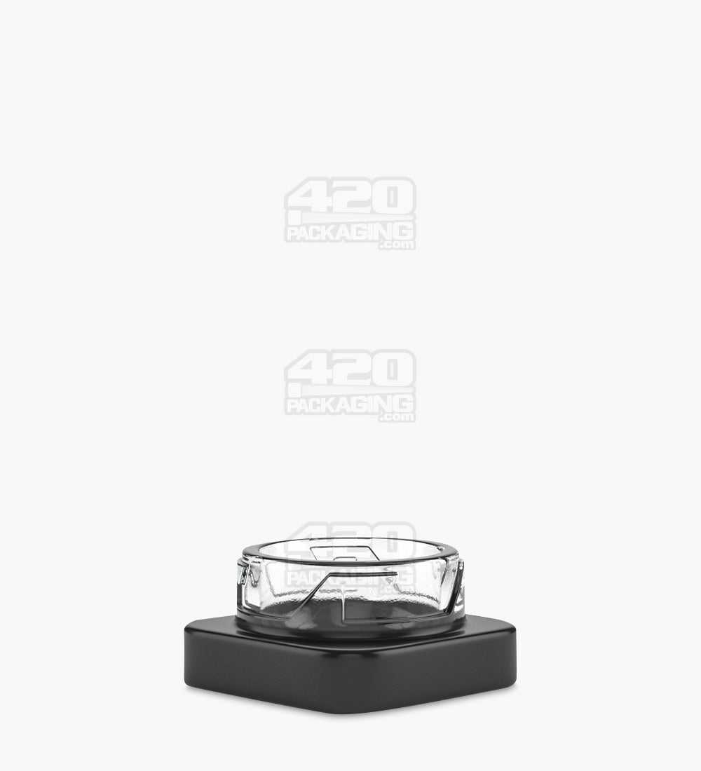 Qube 32mm Black Glass Concentrate Jar W/ Black Lid 250/Box - 2