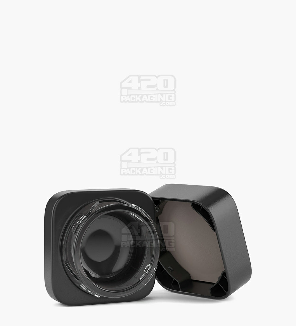 Child Resistant | Qube Black Glass Concentrate Jar w/ Black Cap | 32mm - 5mL - 250 Count