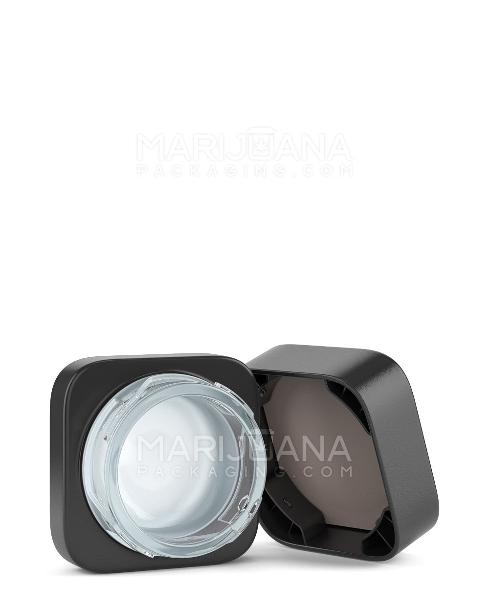 Child Resistant | Qube Black Glass Concentrate Jar w/ White Interior & Black Cap | 32mm - 5mL - 250 Count - 1