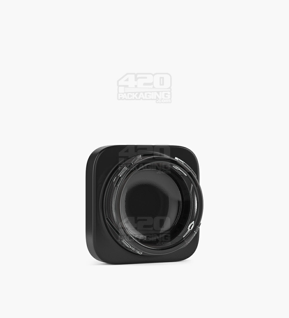Child Resistant | Qube Black Glass Concentrate Jar w/ Black Cap | 38mm - 9mL - 250 Count
