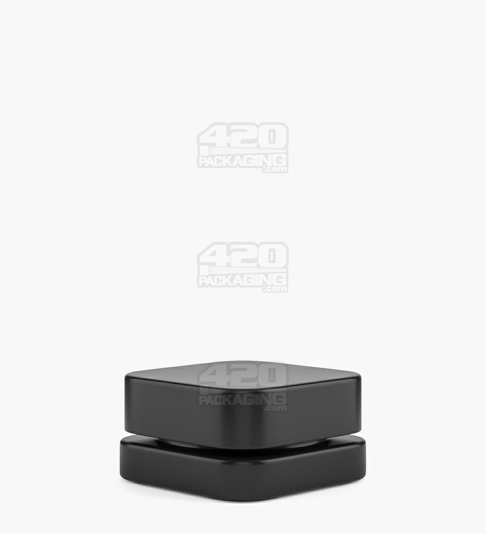 Child Resistant | Qube Black Glass Concentrate Jar w/ Black Cap | 38mm - 9mL - 250 Count