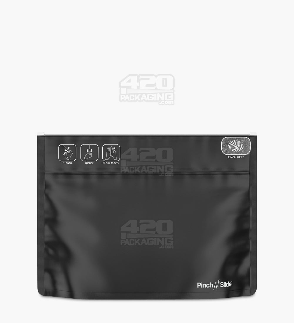 Child Resistant | Pinch N Slide ASTM Matte Black PCR Mylar Exit Bags | 12in x 9in - 56g - 250 Count